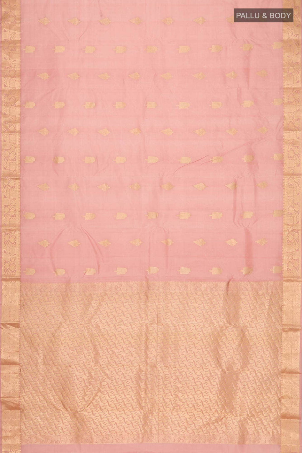 Peach Kanchipuram Silk Saree