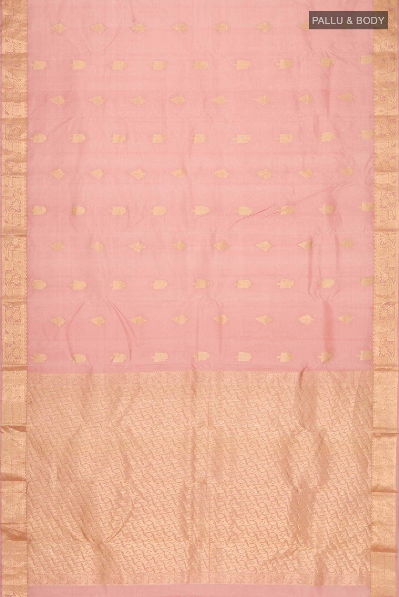 Peach Kanchipuram Silk Saree