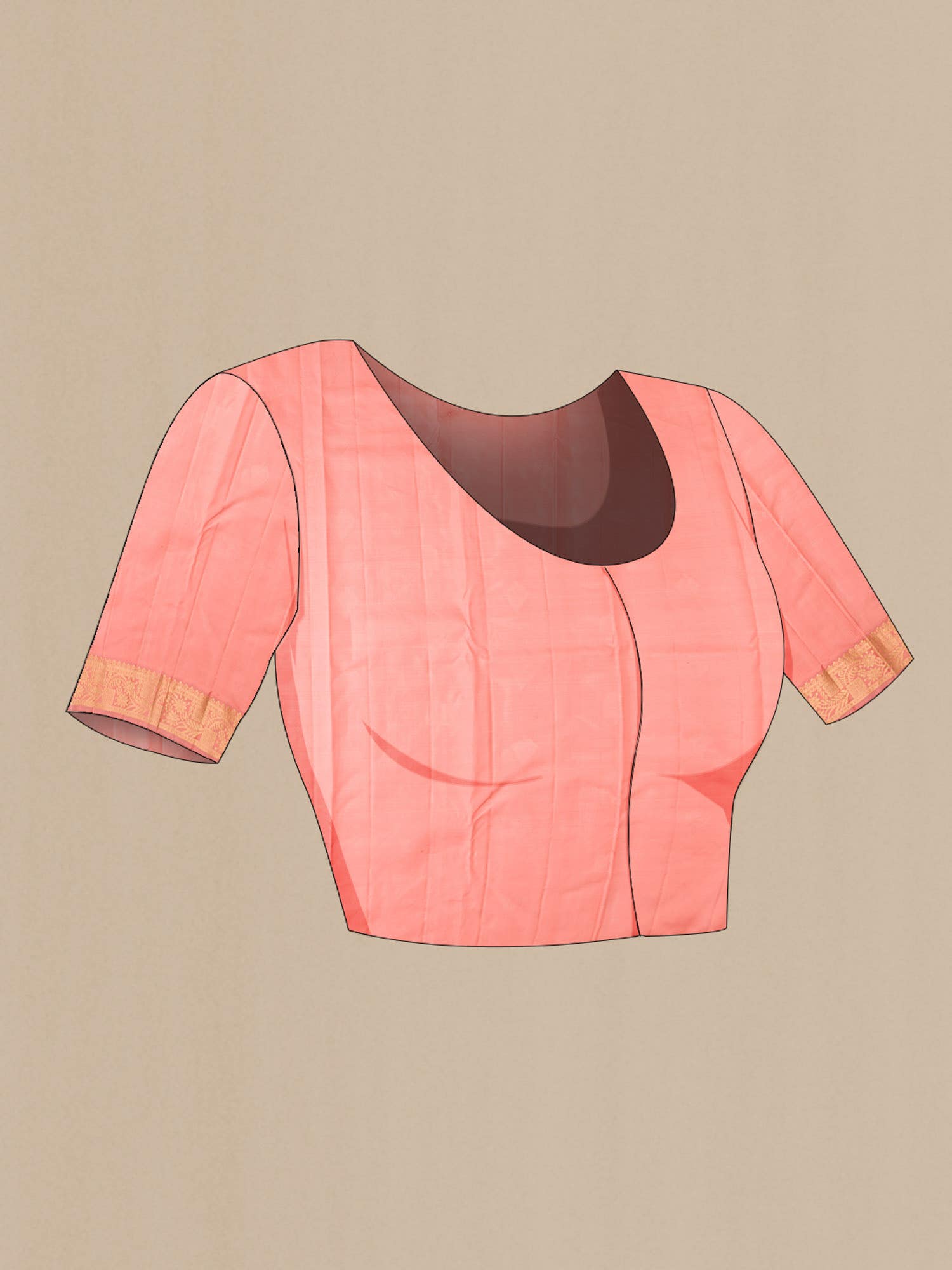 Peach Kanchipuram Silk Saree