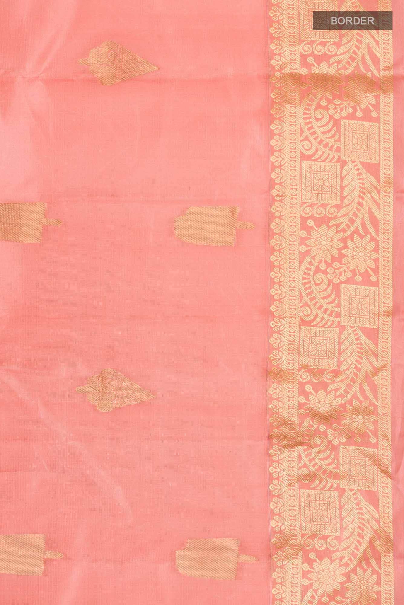Peach Kanchipuram Silk Saree