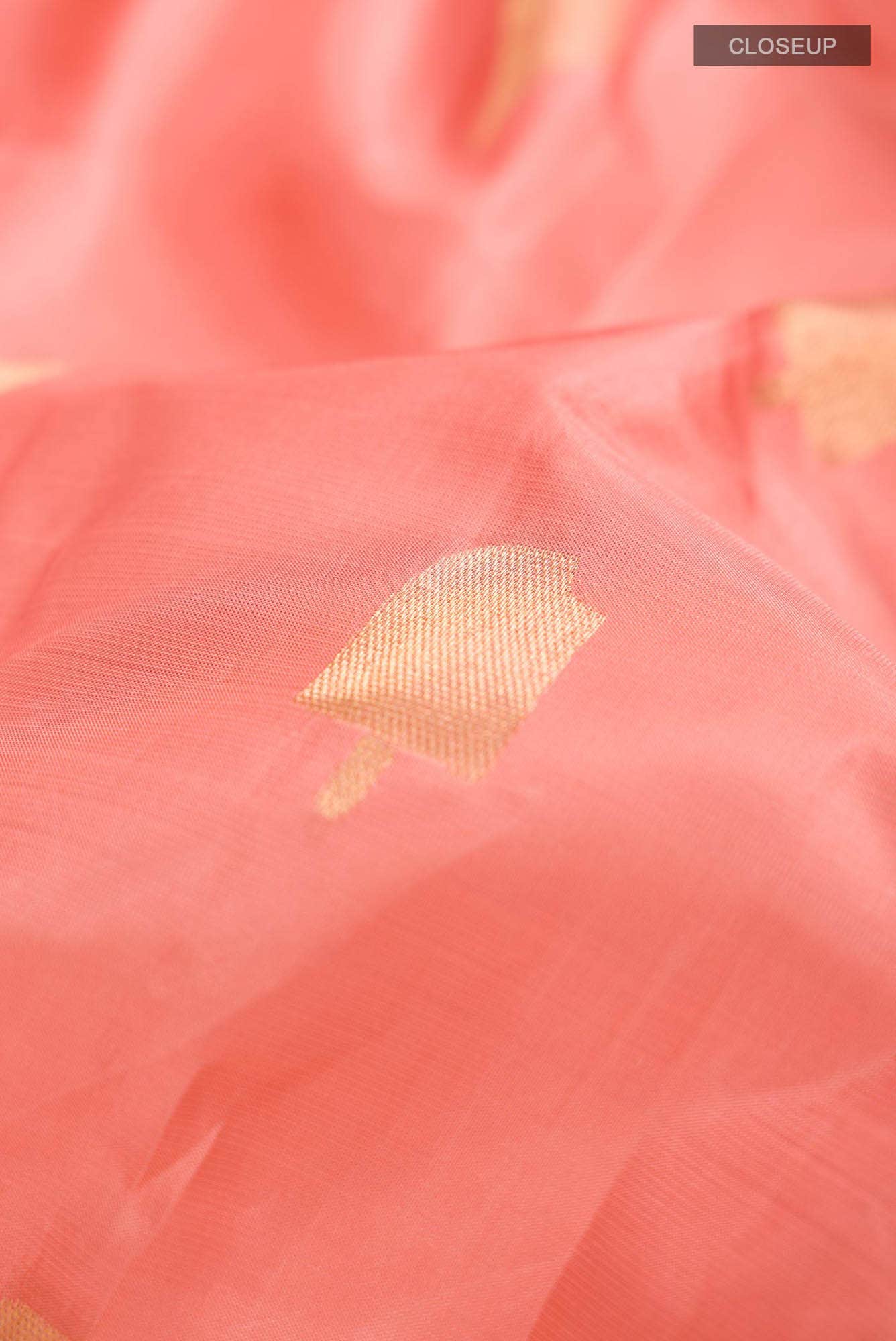 Peach Kanchipuram Silk Saree