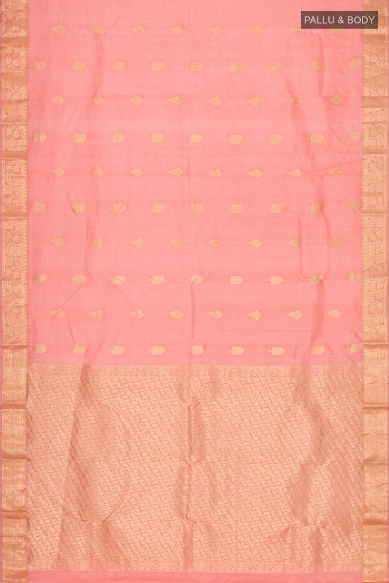 Peach Kanchipuram Silk Saree