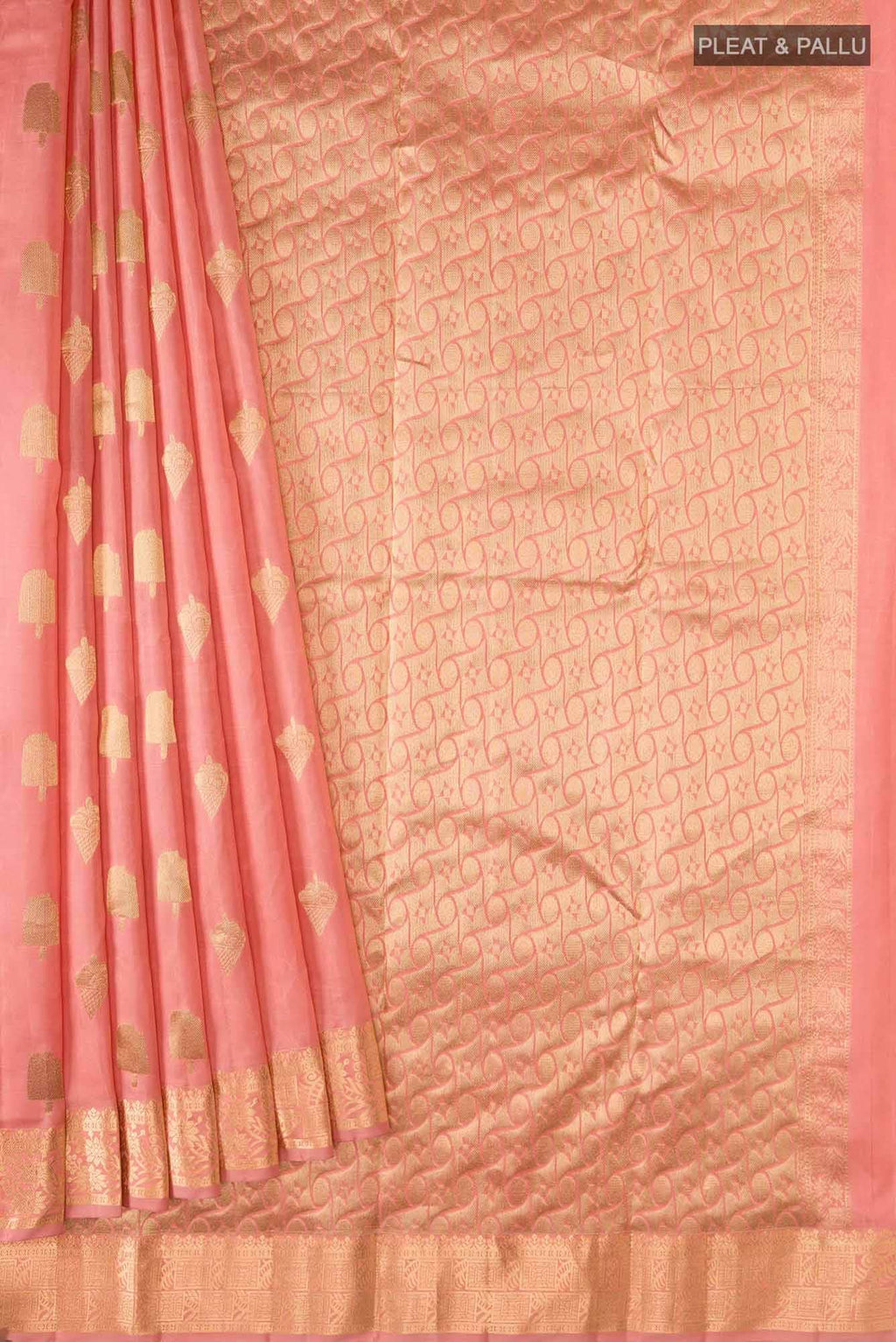 Peach Kanchipuram Silk Saree