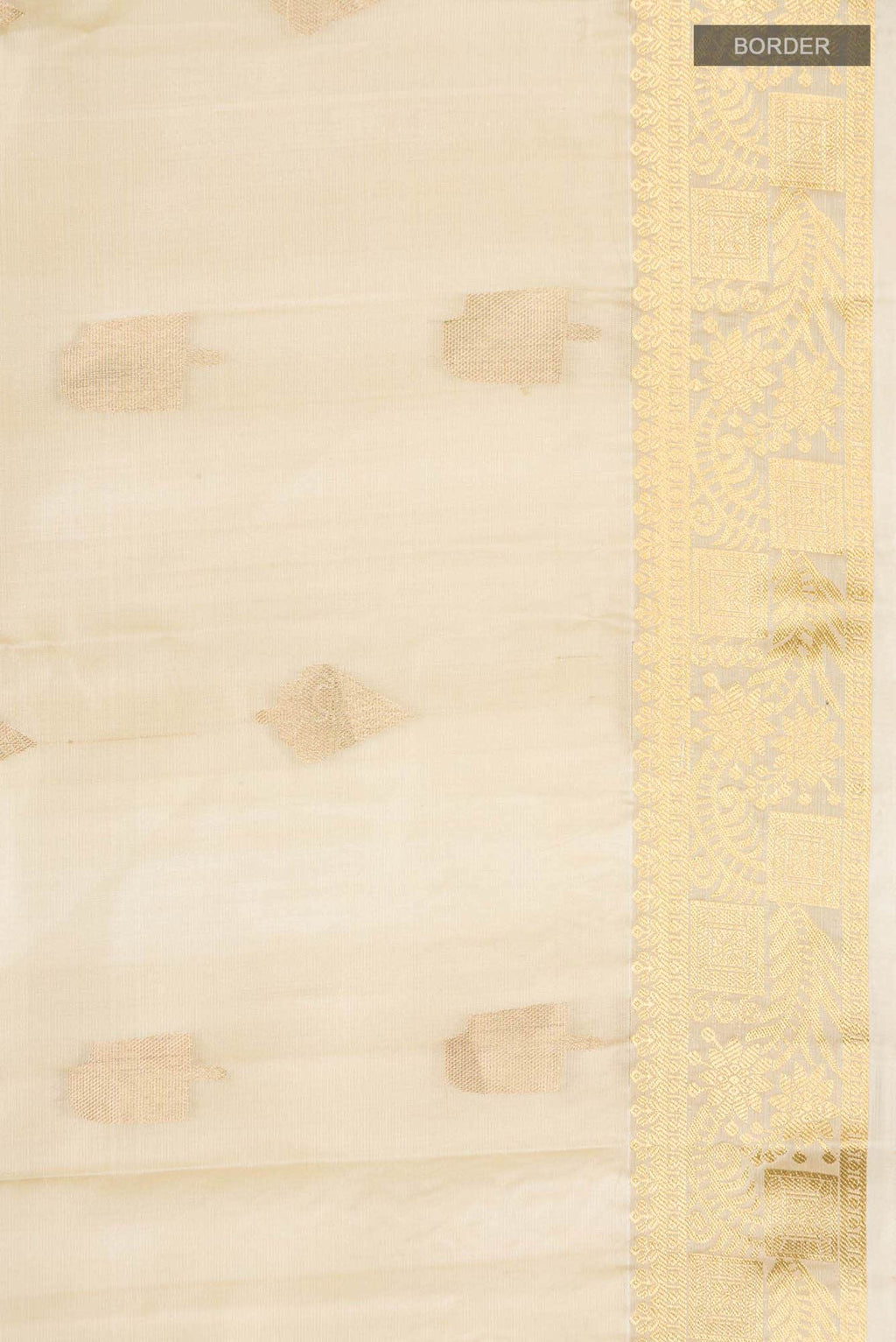 Beige Kanchipuram Silk Saree