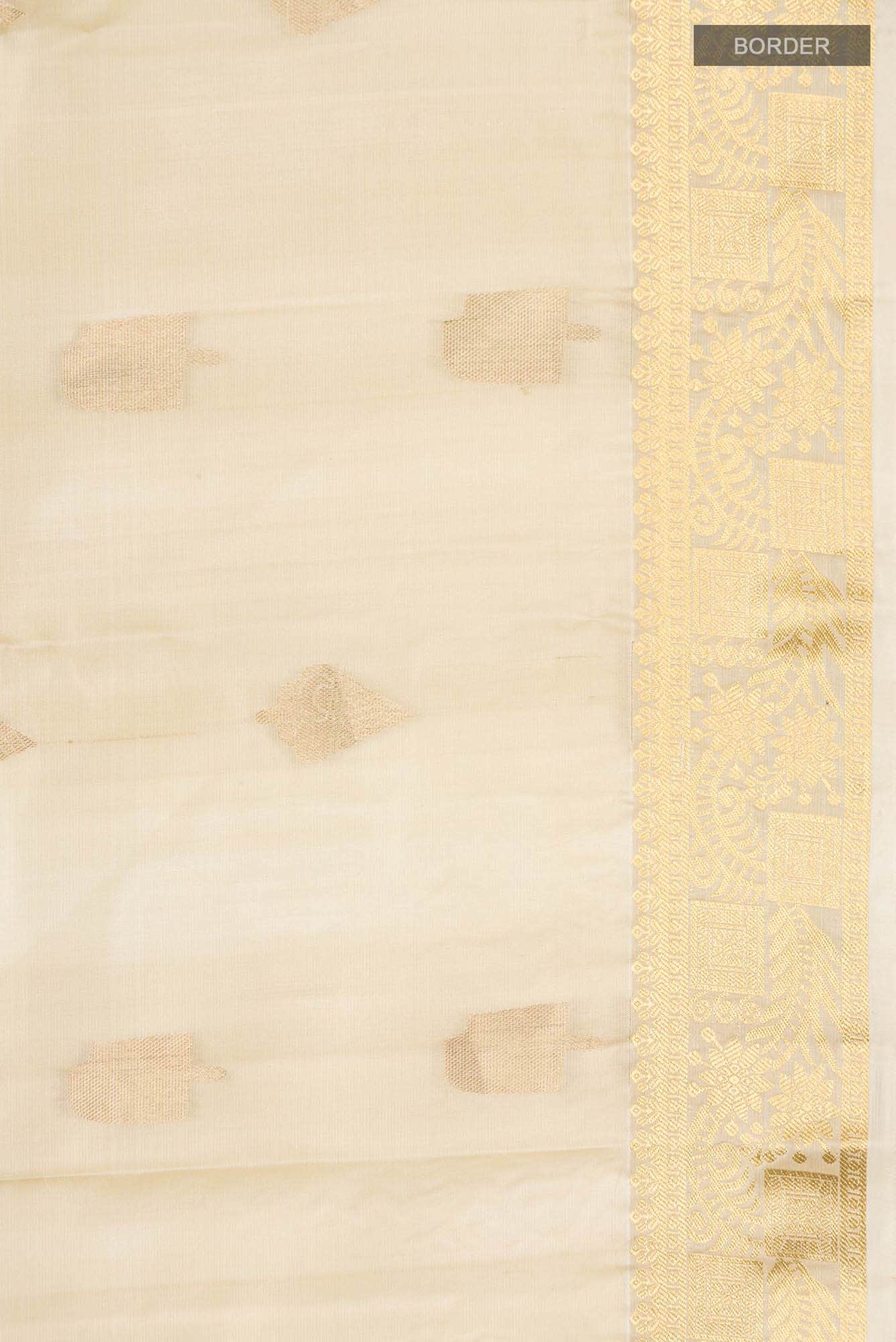 Beige Kanchipuram Silk Saree