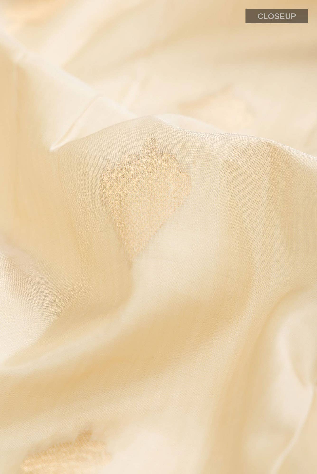 Beige Kanchipuram Silk Saree