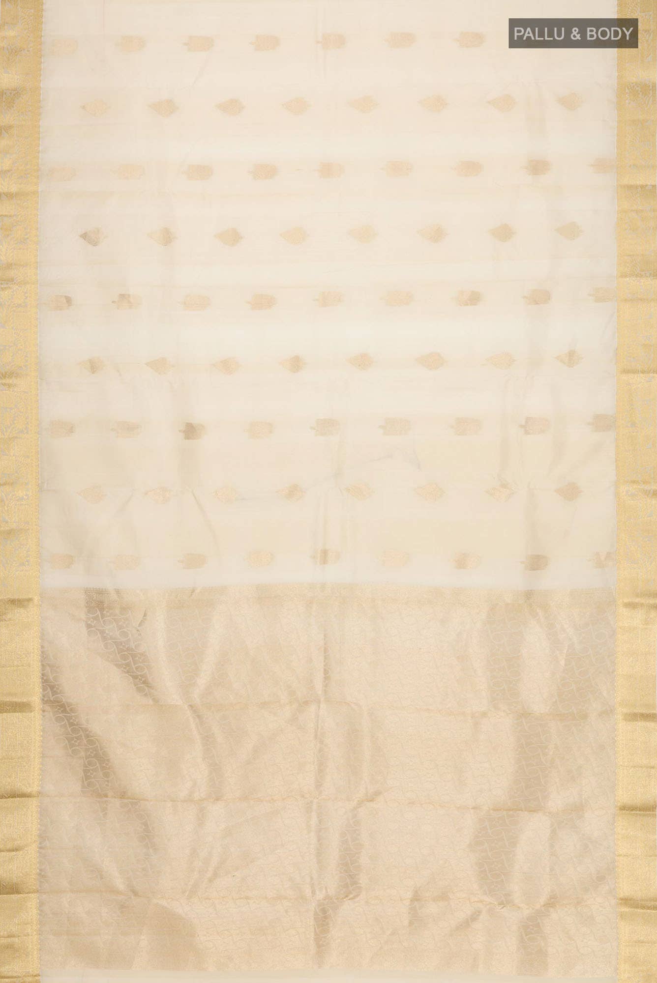 Beige Kanchipuram Silk Saree