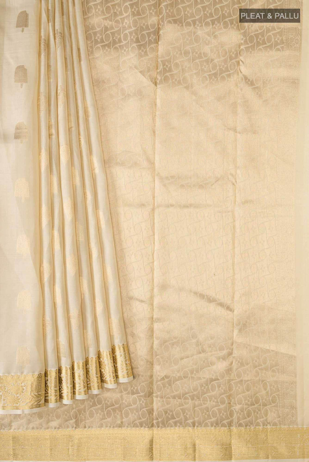 Beige Kanchipuram Silk Saree
