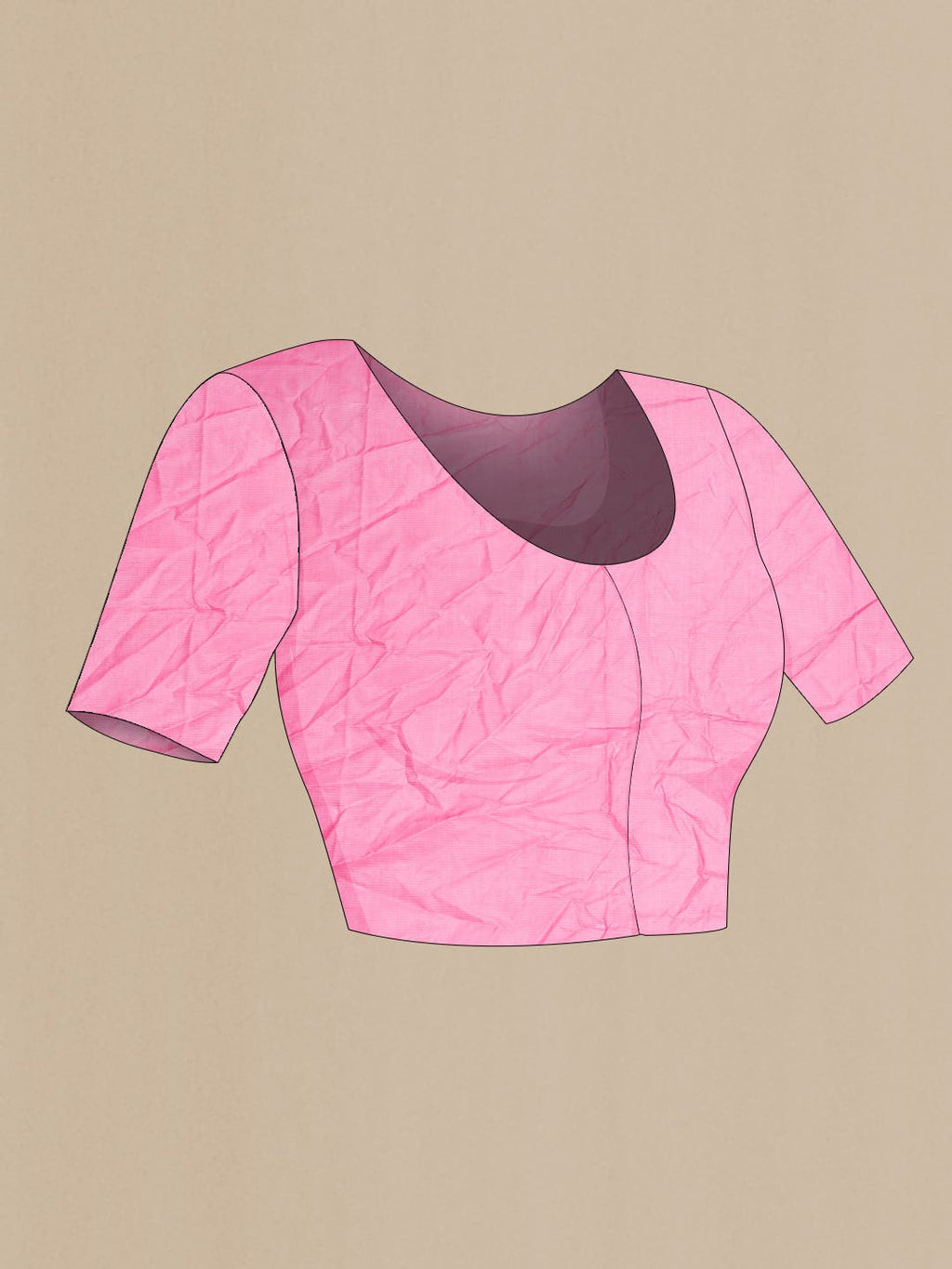 Pink Tussar Silk Saree
