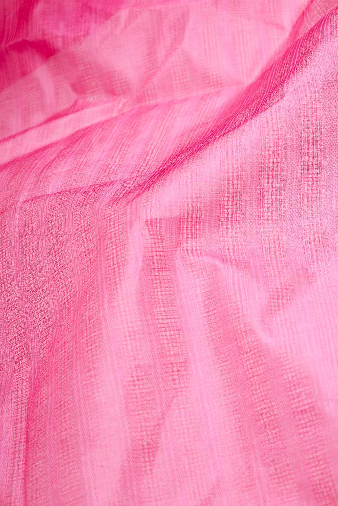 Pink Tussar Silk Saree