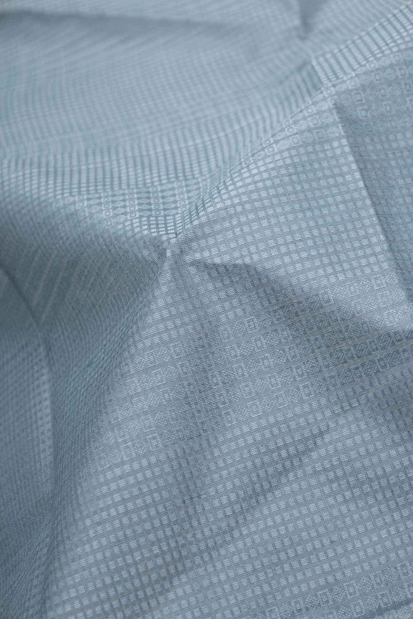 Davys Grey Tussar Silk Saree