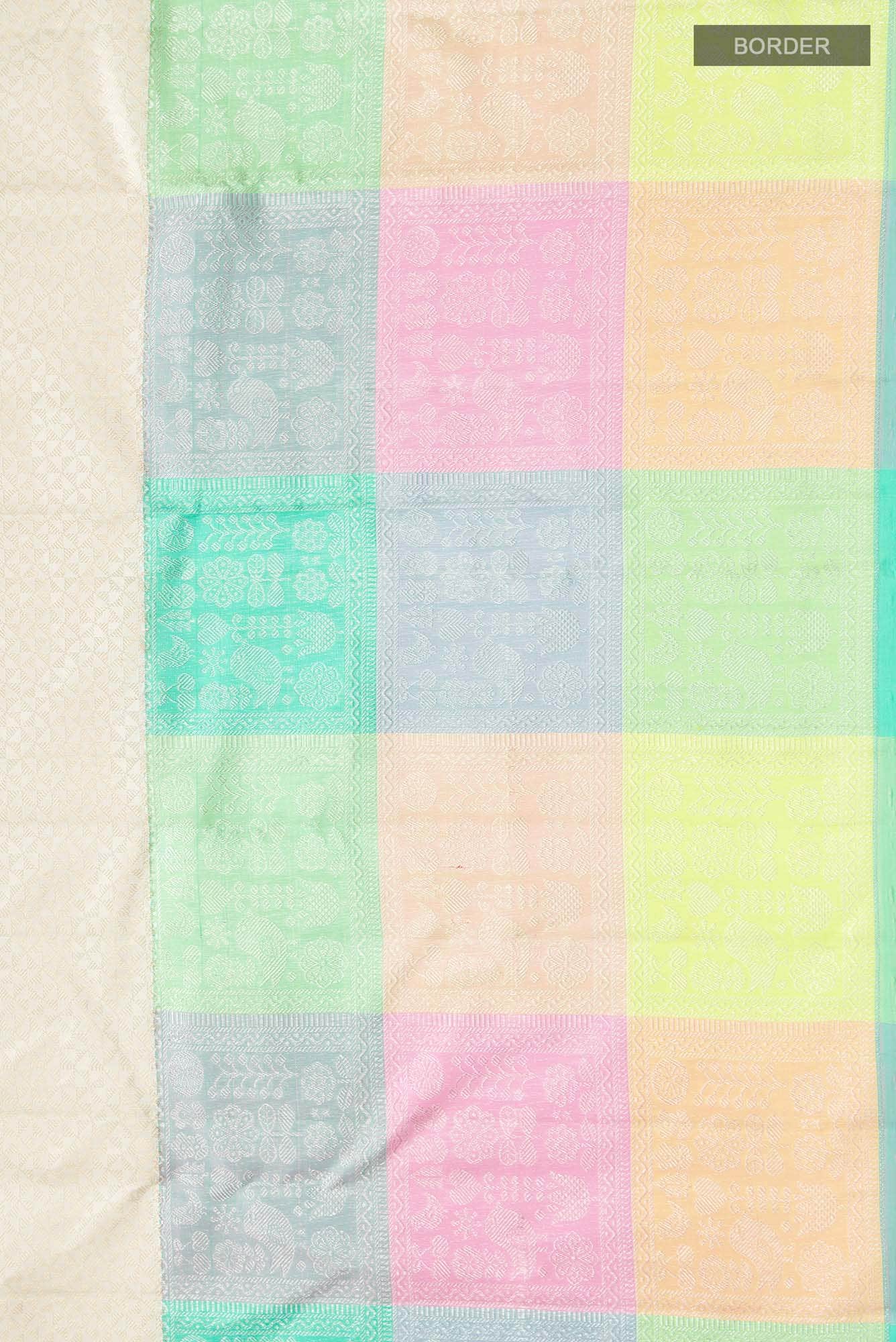 Cream Kanchipuram Silk Saree