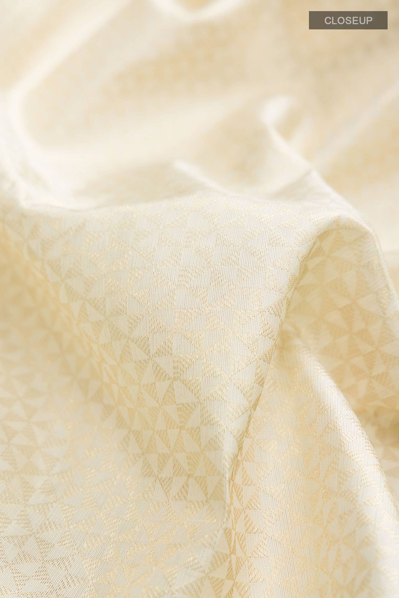 Cream Kanchipuram Silk Saree