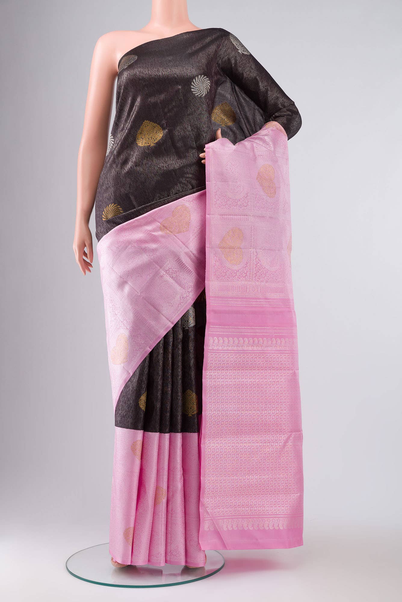 Black Kanchipuram Silk Saree