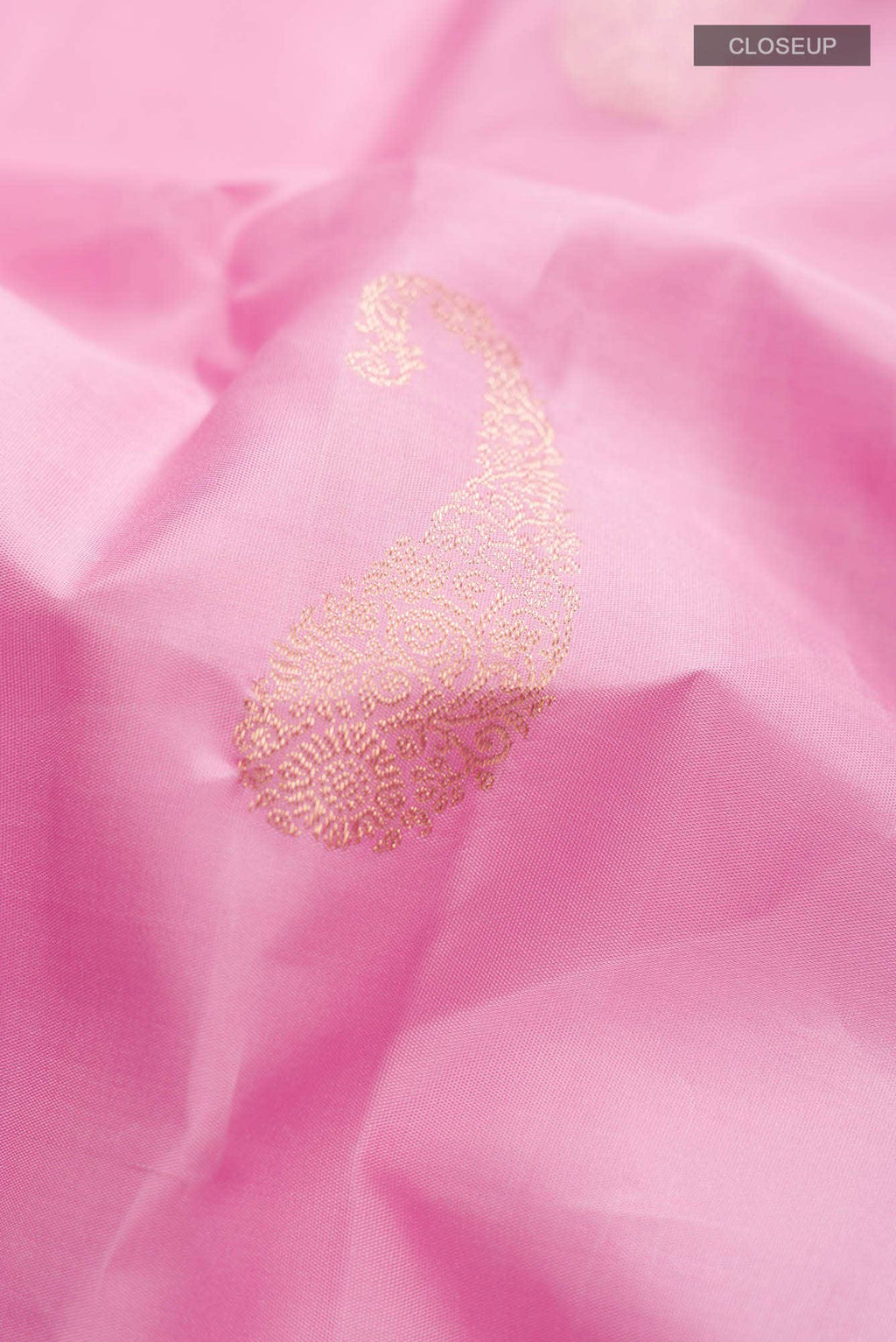 Rose pink Kanchipuram Silk Saree