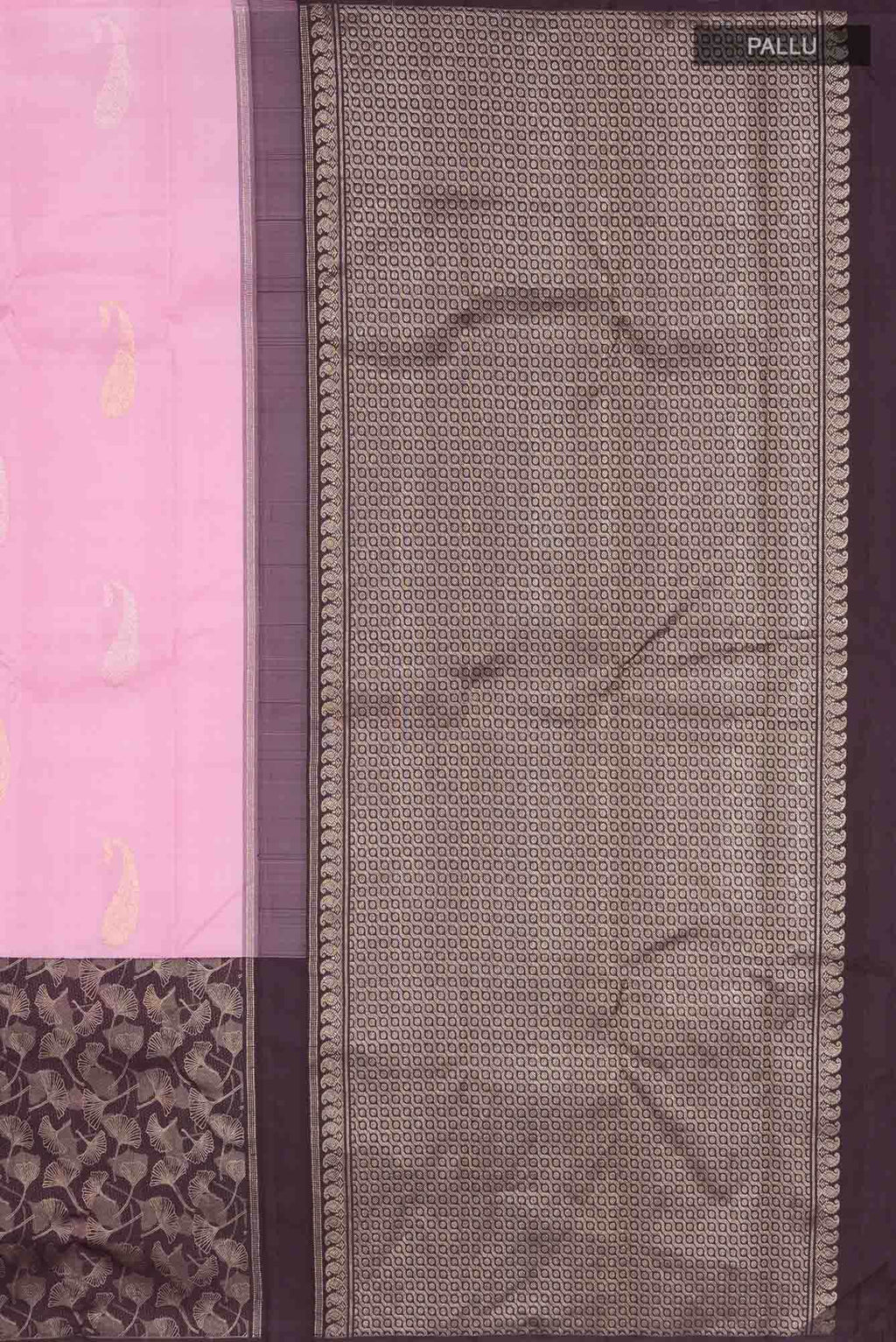Rose pink Kanchipuram Silk Saree