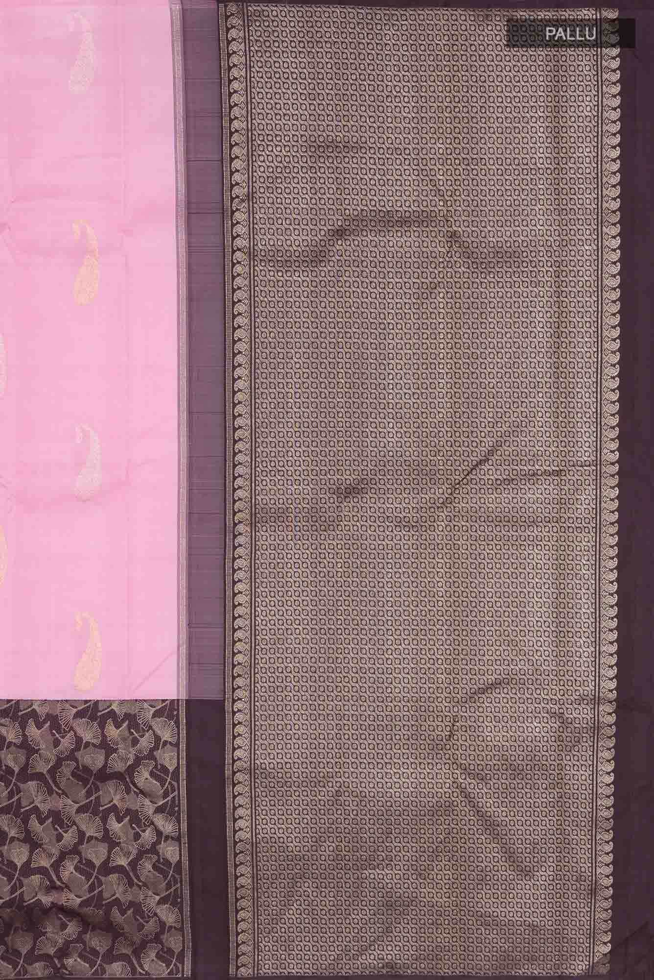 Rose pink Kanchipuram Silk Saree