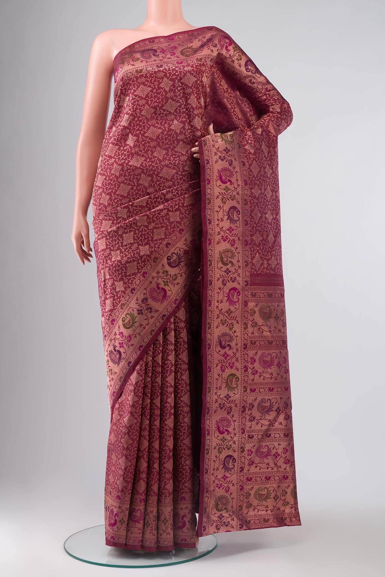 Magenta Kanchipuram Silk Saree