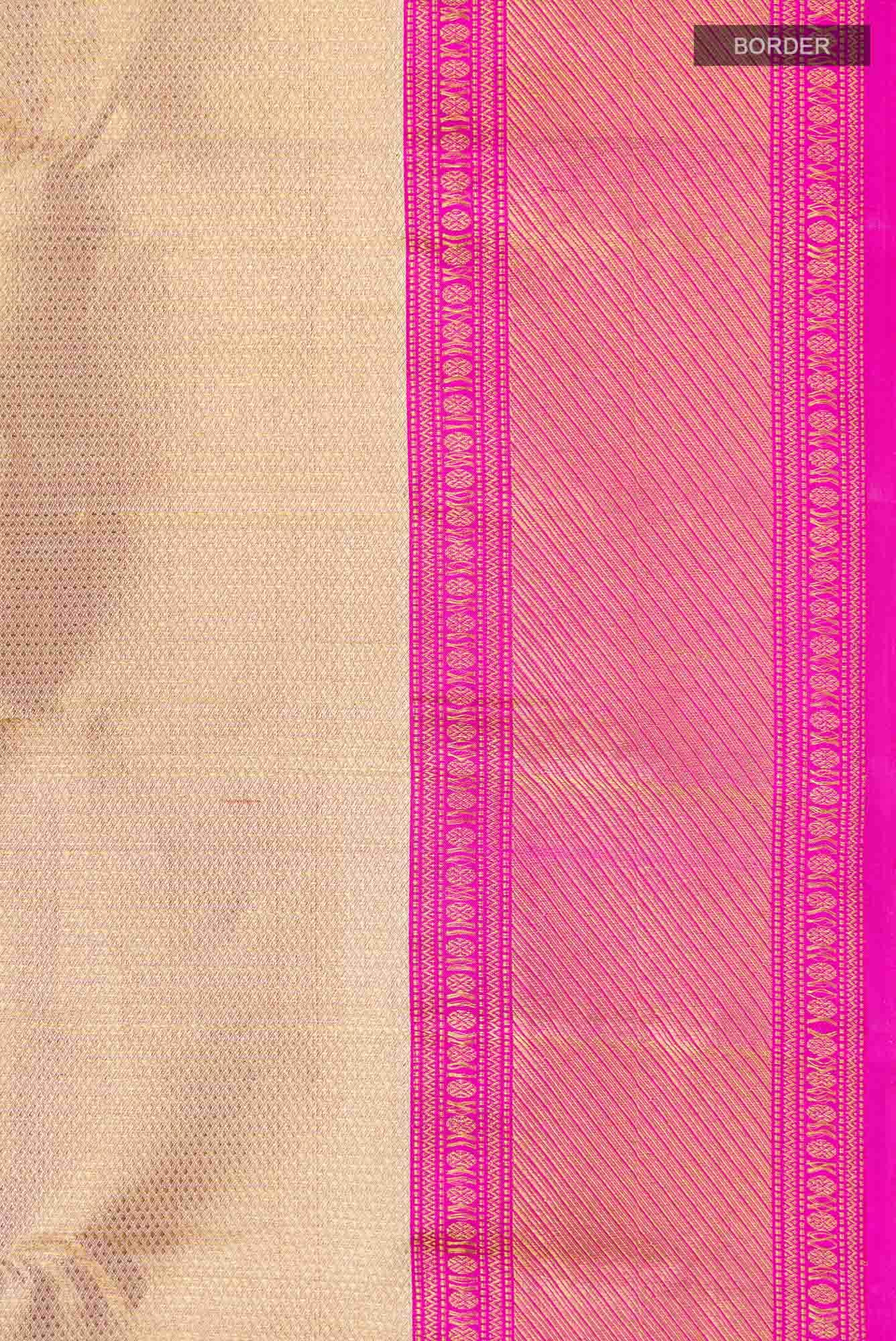 Gold with Pink Dual Tone Kanchipuram Silk Saree