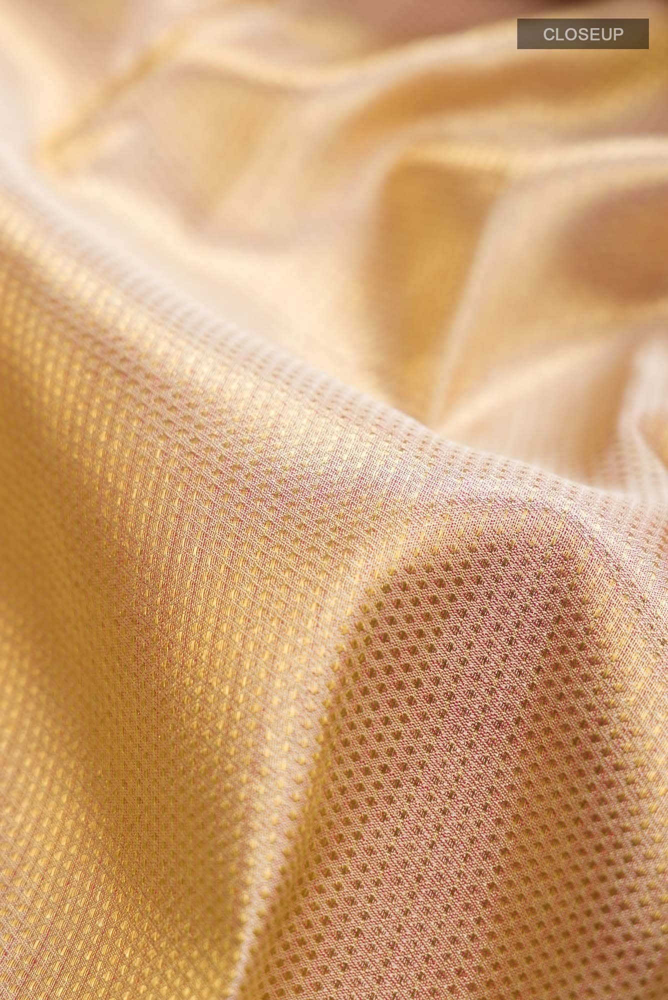 Gold with Pink Dual Tone Kanchipuram Silk Saree
