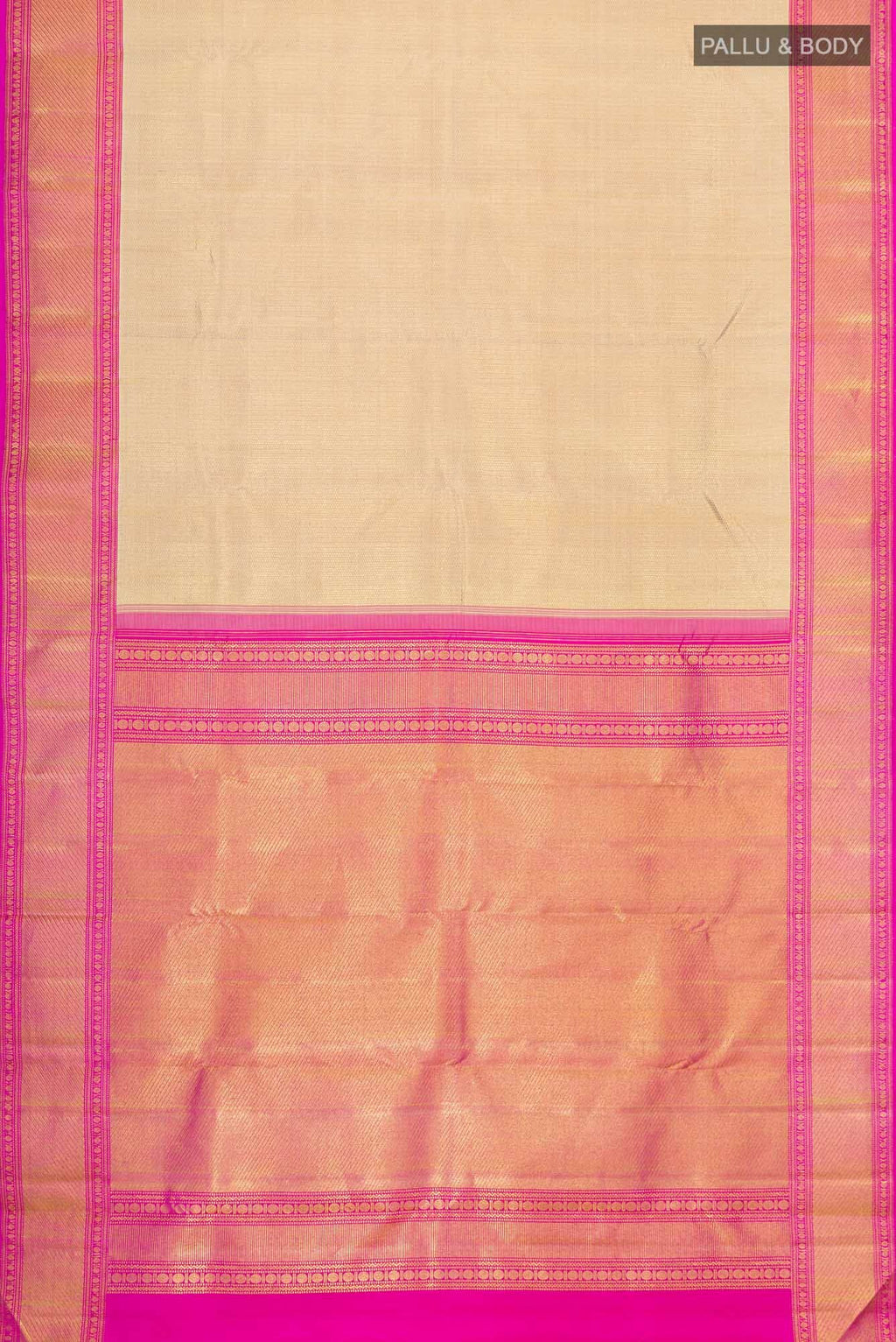 Gold with Pink Dual Tone Kanchipuram Silk Saree
