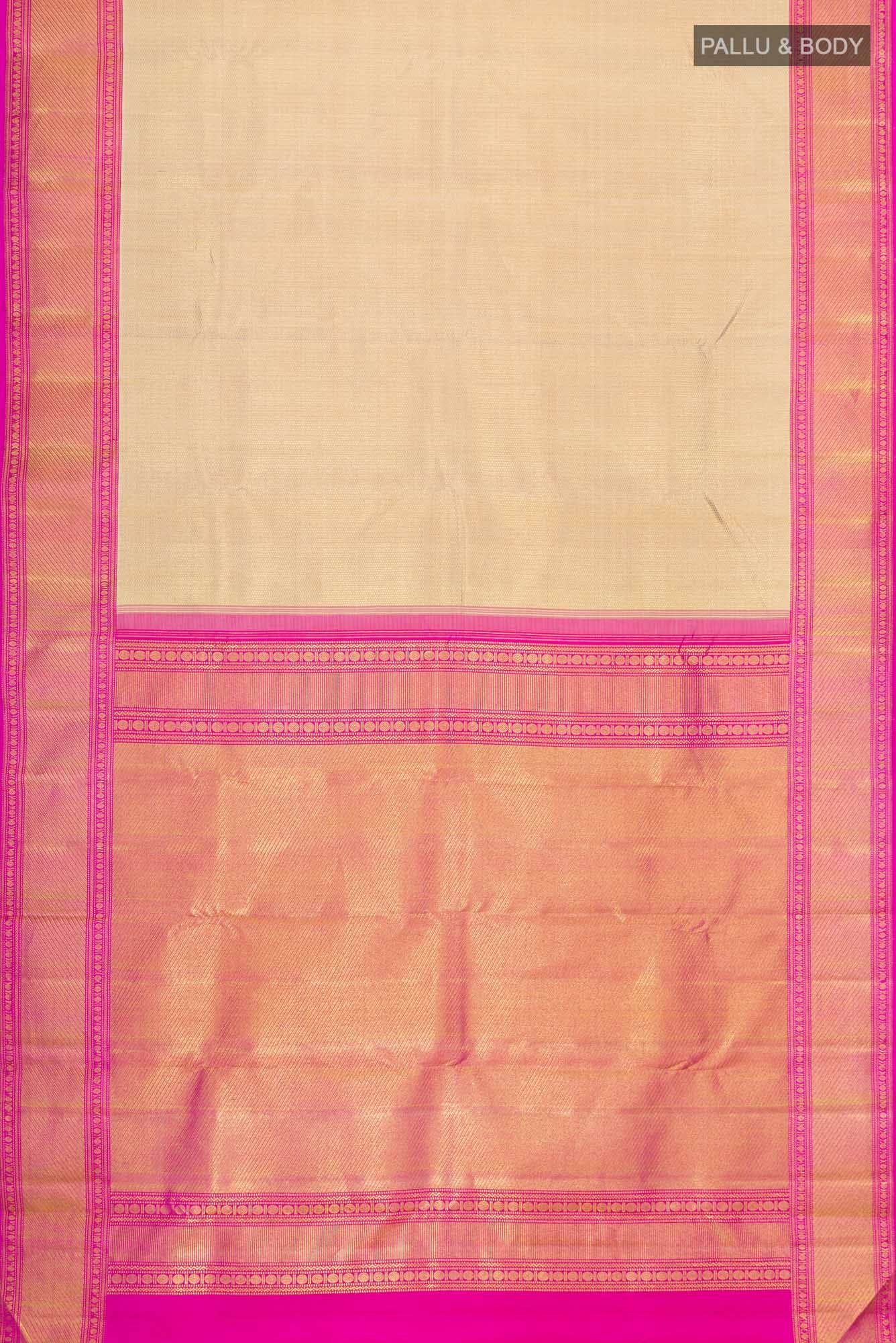 Gold with Pink Dual Tone Kanchipuram Silk Saree