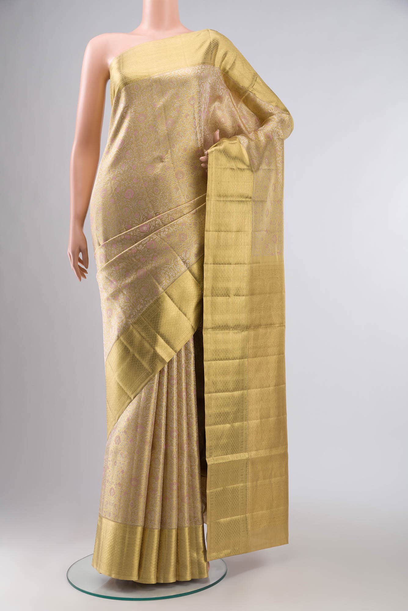 Gold Kanchipuram Tissue Silk Saree