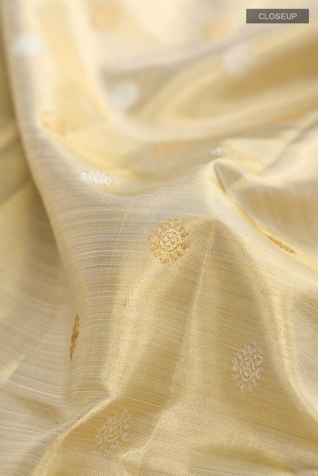 Beige Kanchipuram Tissue Silk Saree