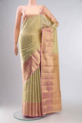 Beige Kanjivaram Tissue Silk Saree