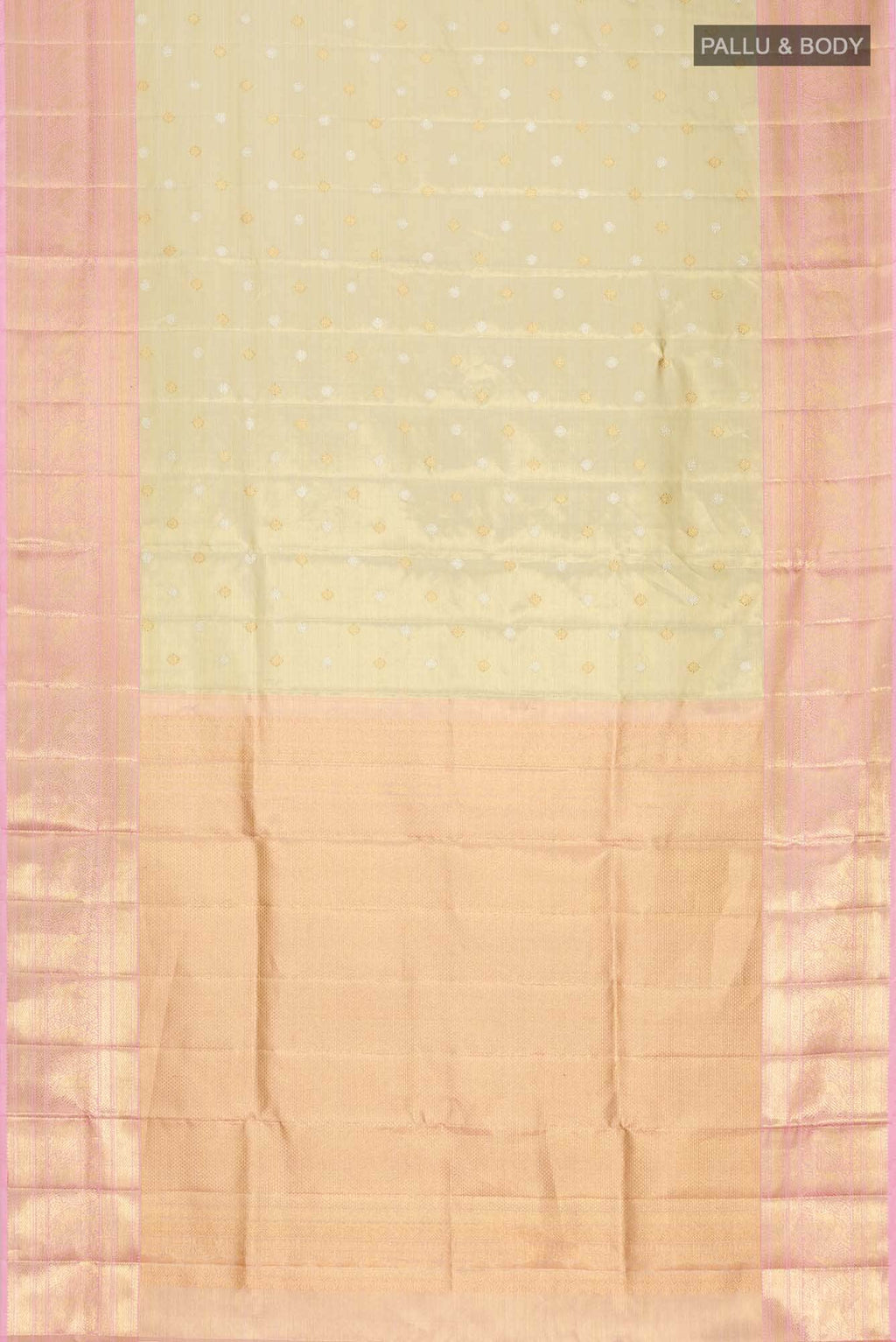 Beige Kanchipuram Tissue Silk Saree