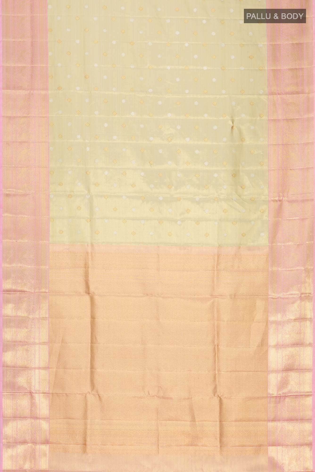 Beige Kanchipuram Tissue Silk Saree