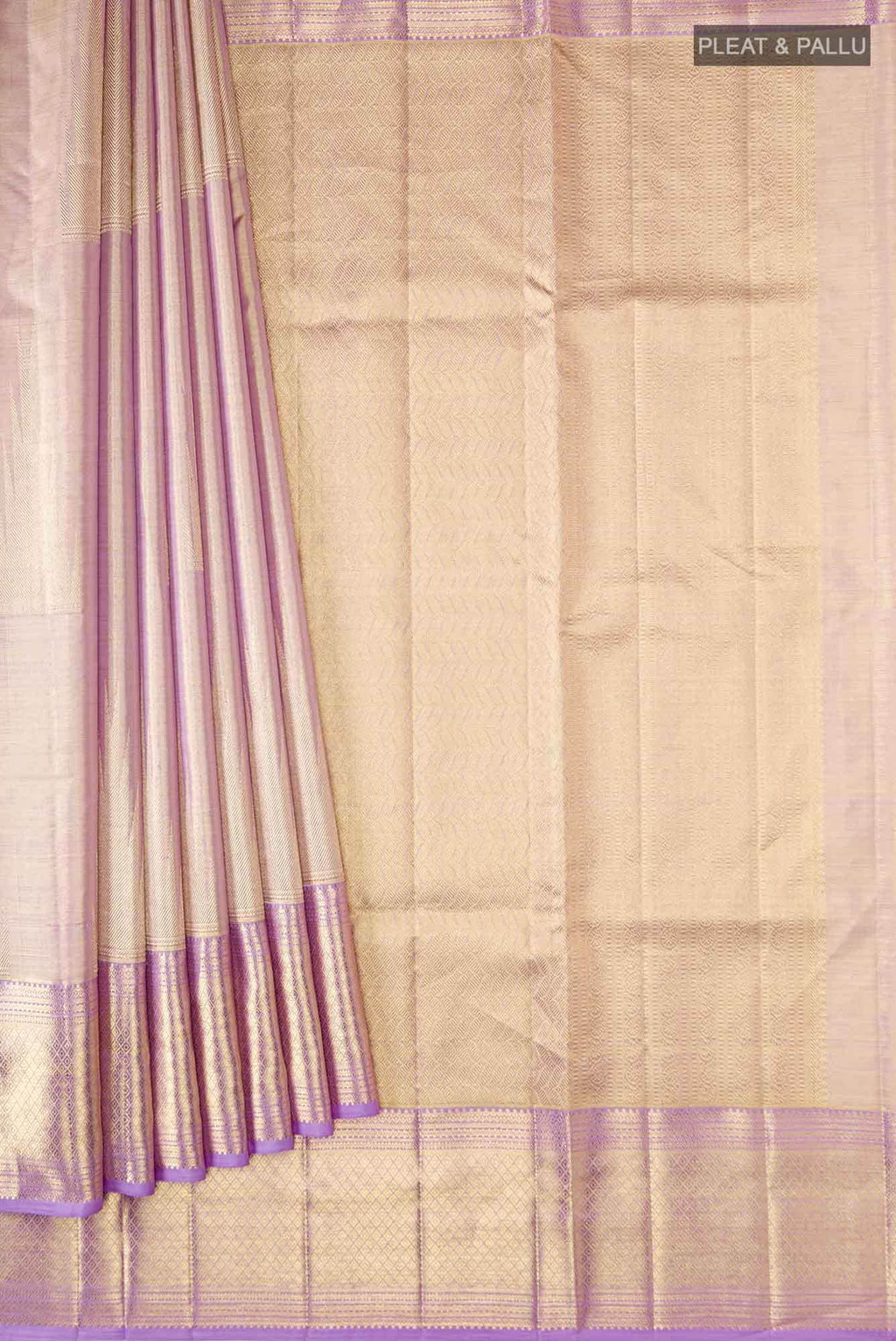 Lavender Kanchipuram Tissue Silk Saree