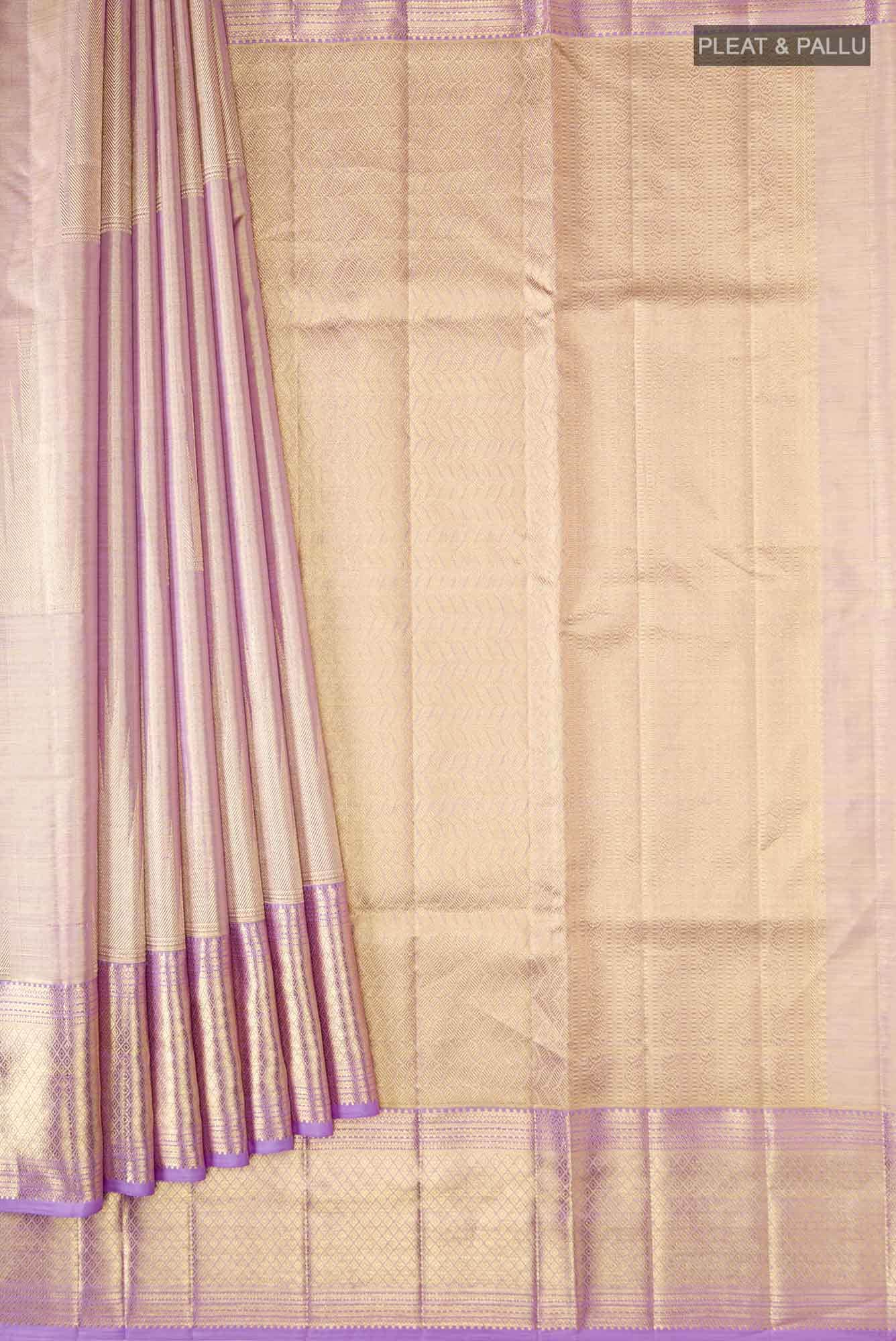 Lavender Kanchipuram Tissue Silk Saree