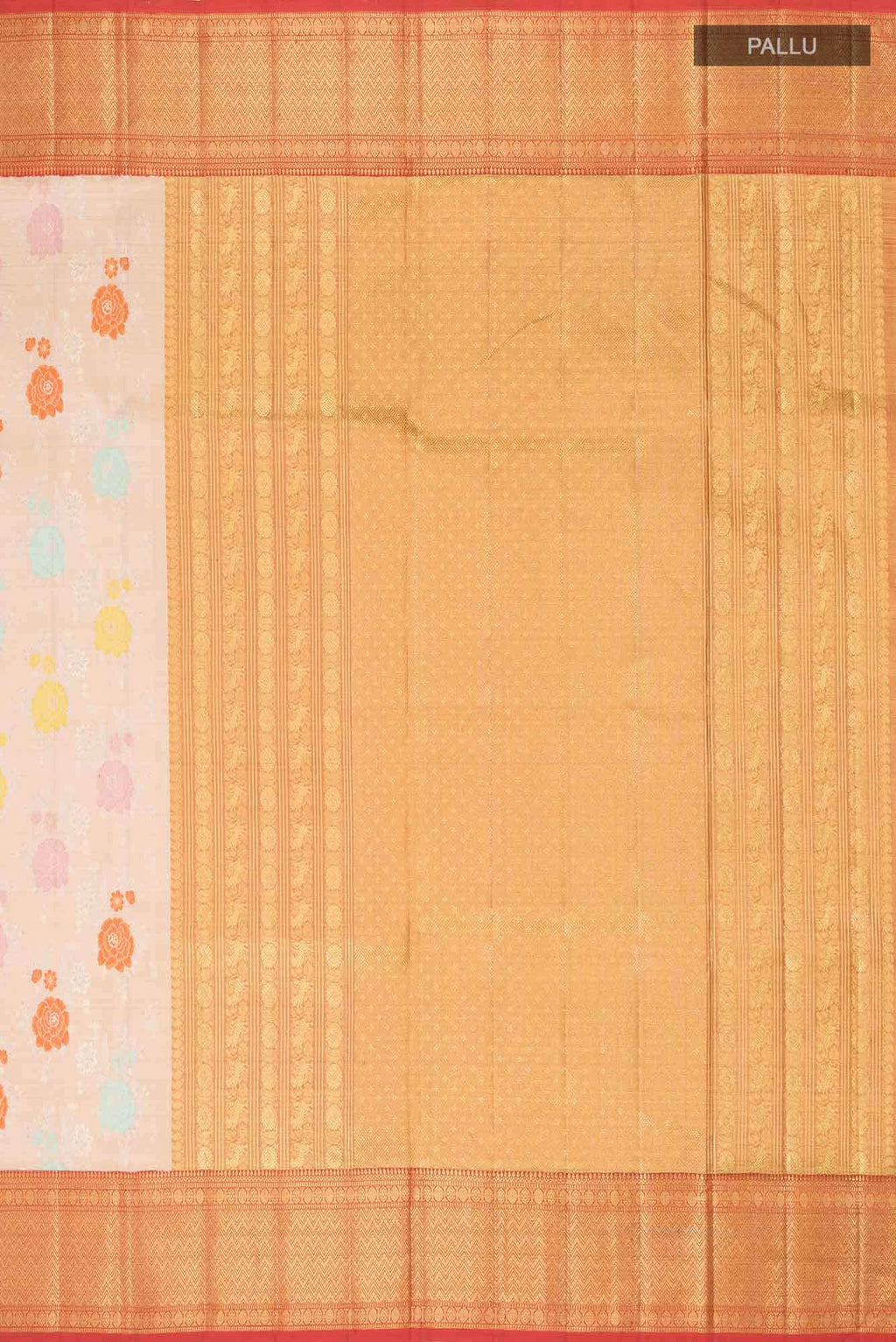 Peach Kanchipuram Tissue Silk Saree