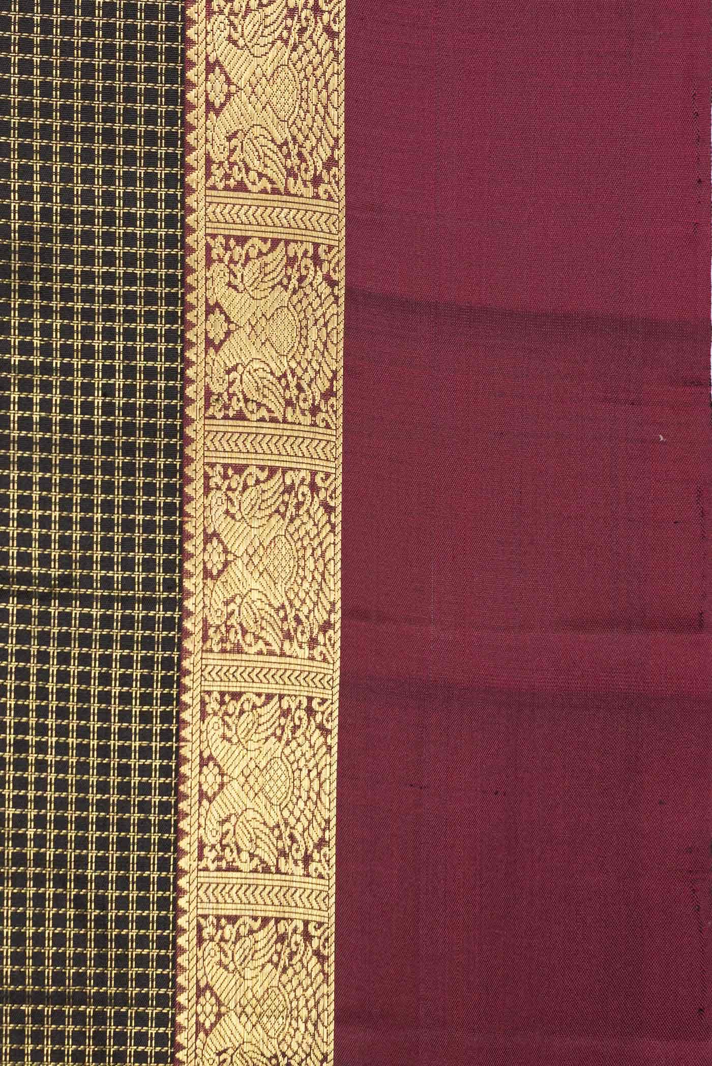 Black Dual Tone Kanchipuram Silk Saree