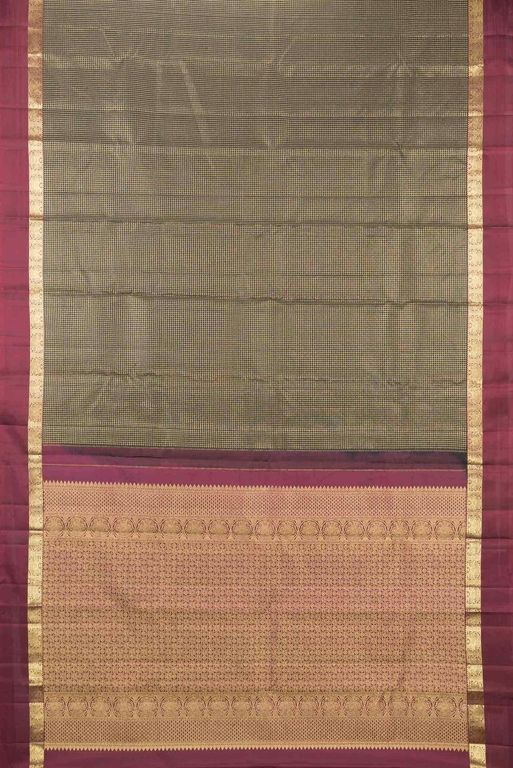 Black Dual Tone Kanchipuram Silk Saree