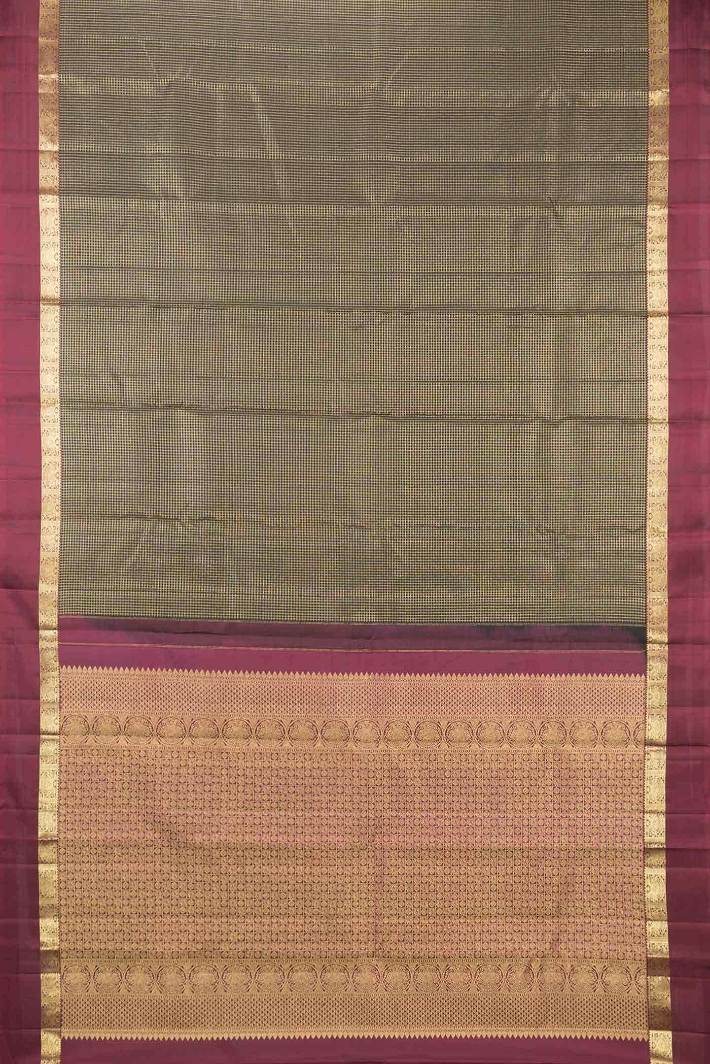 Black Dual Tone Kanchipuram Silk Saree
