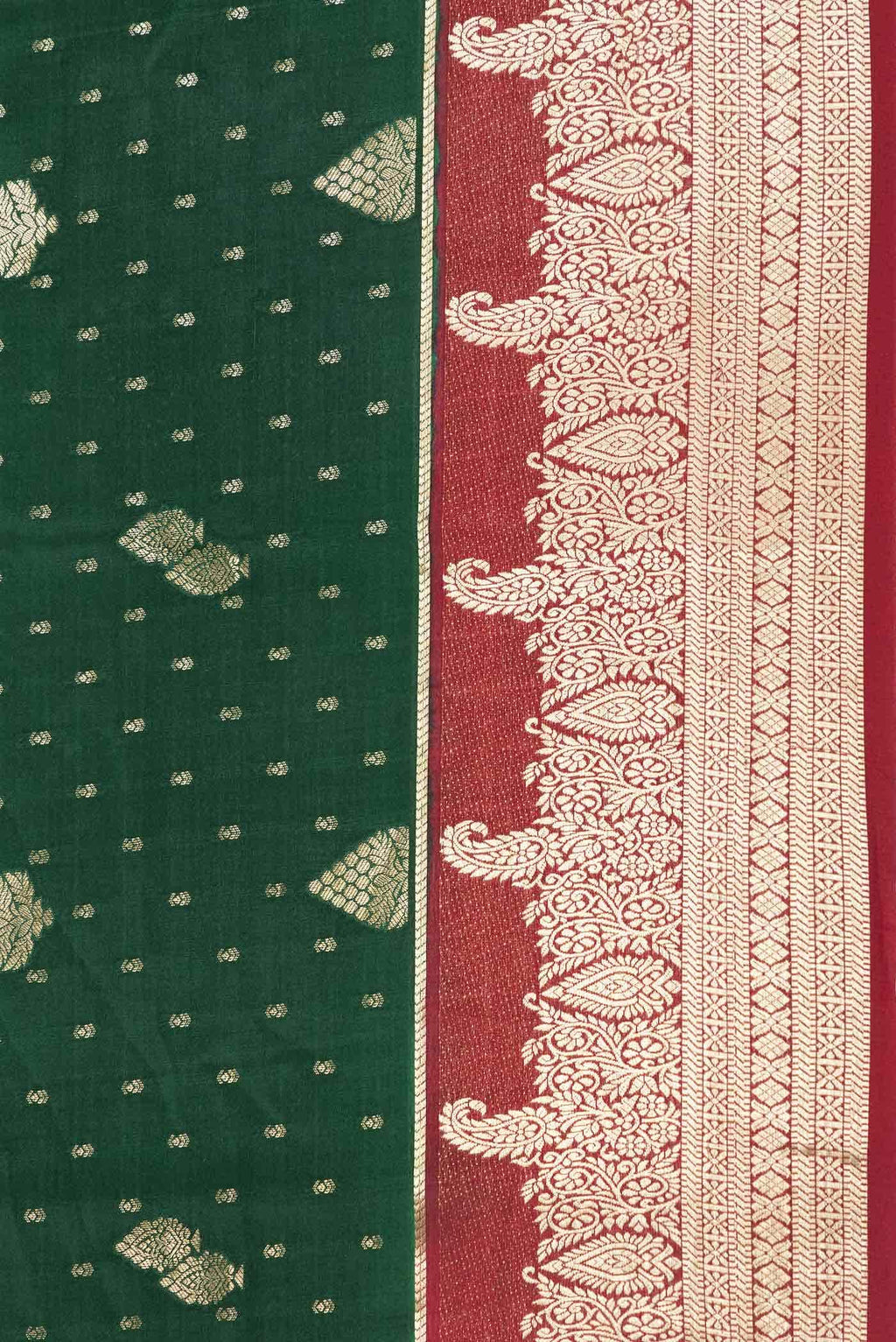 Green Dual Tone Mysore Crepe Saree