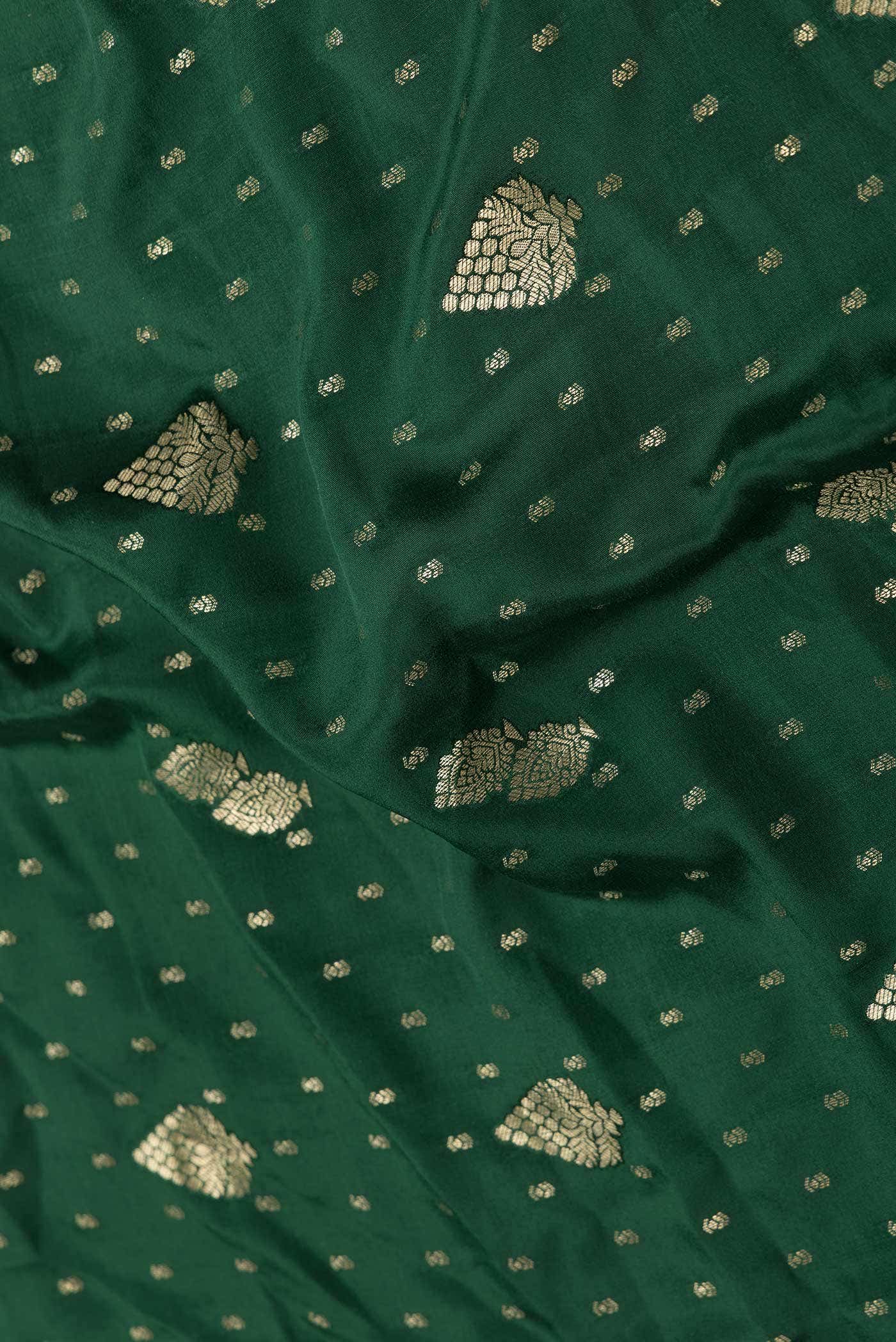 Green Dual Tone Mysore Crepe Saree