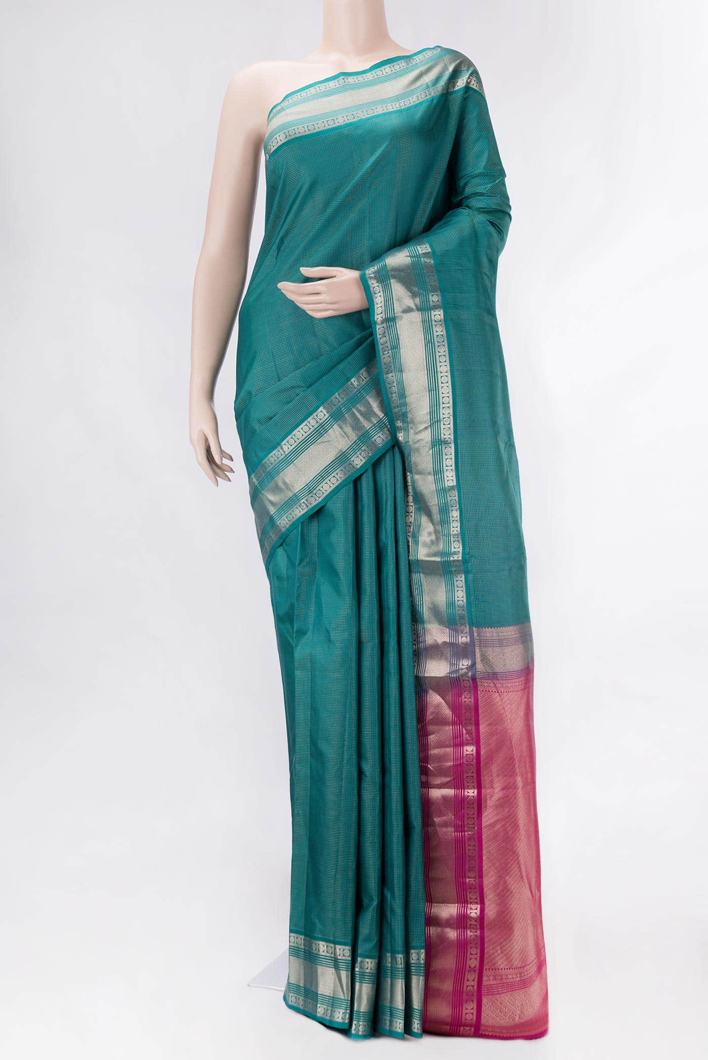 Blue Dual Tone Kanchipuram Silk Saree