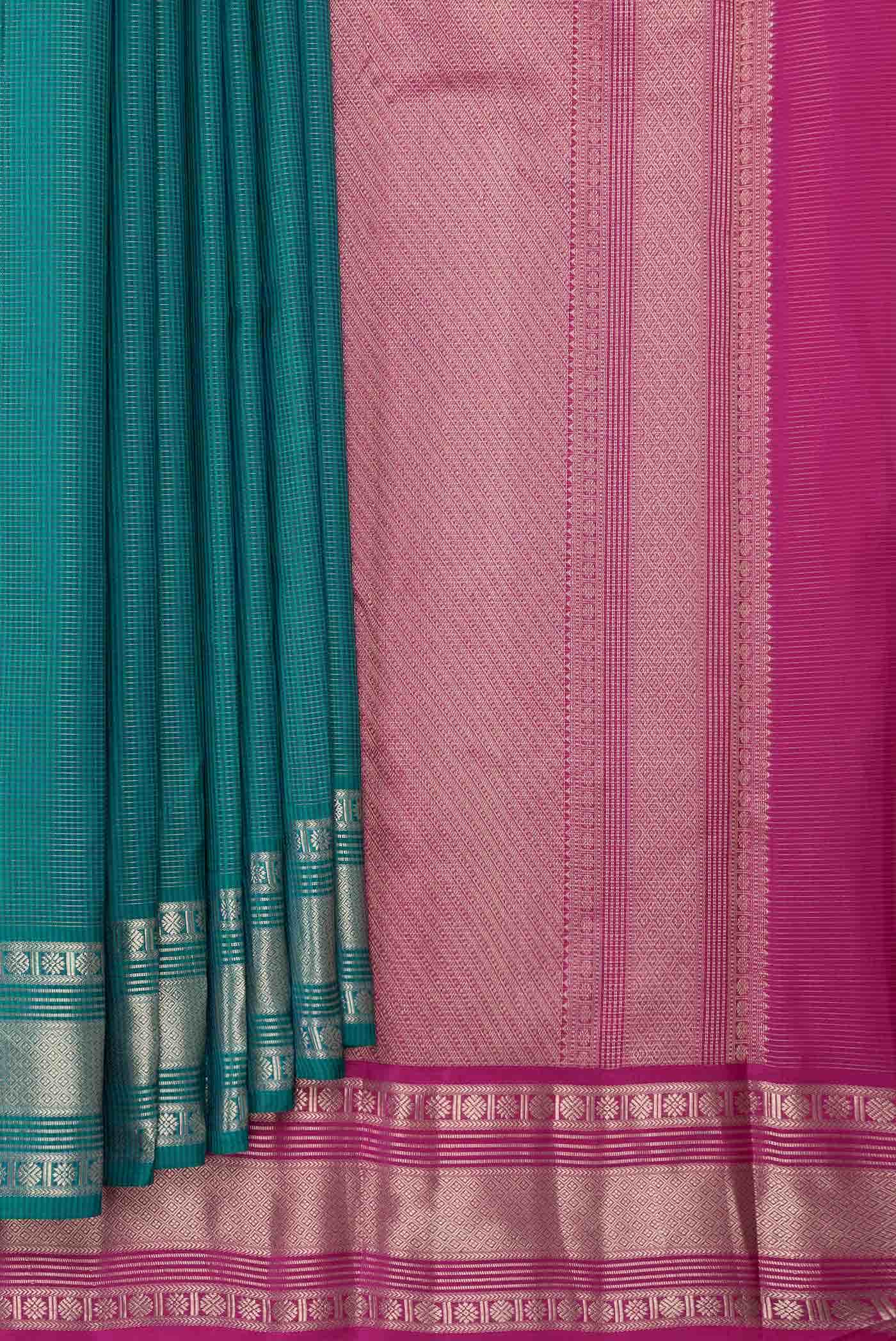 Blue Dual Tone Kanchipuram Silk Saree