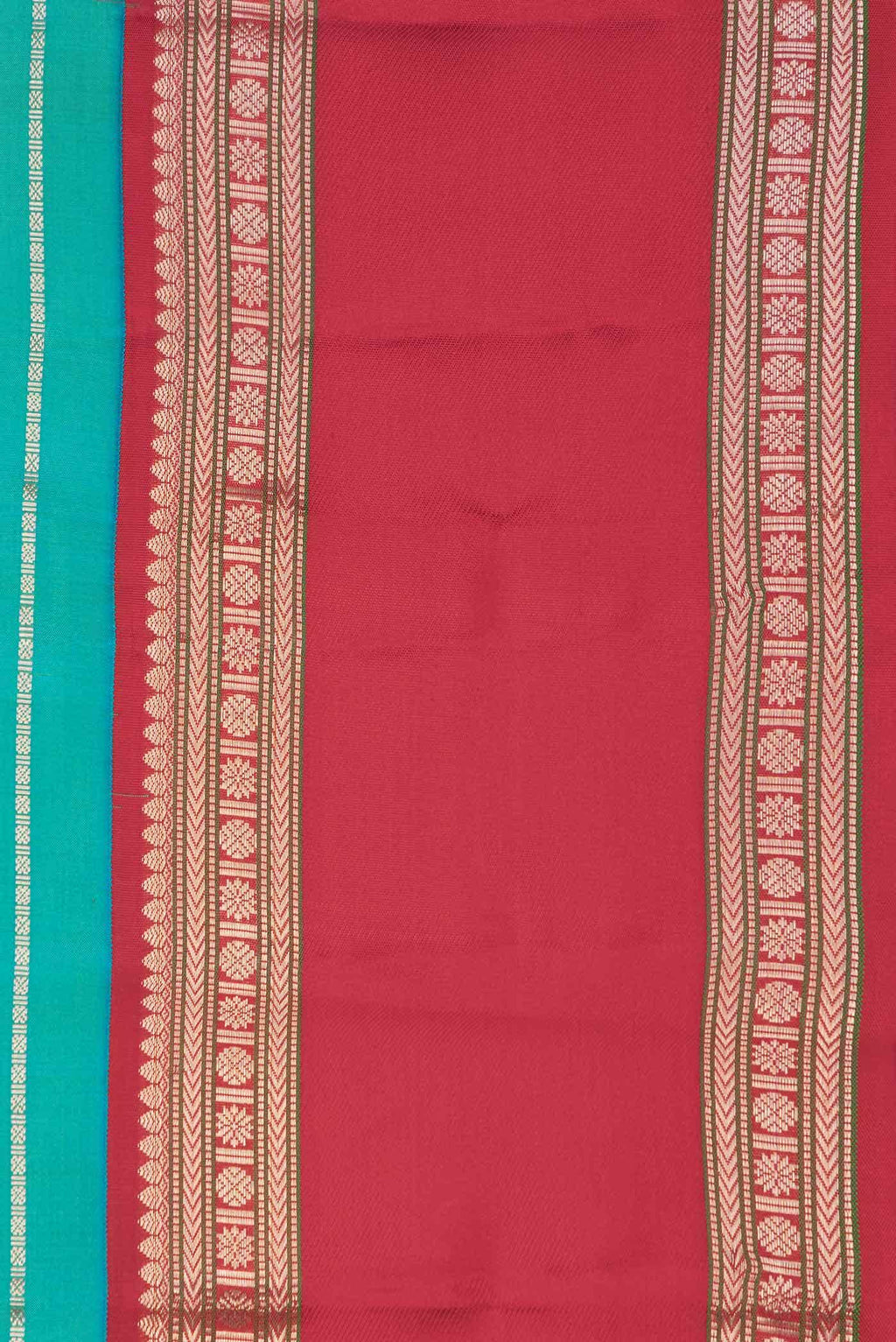 Peacock Blue Dual Tone Kanchipuram Silk Saree