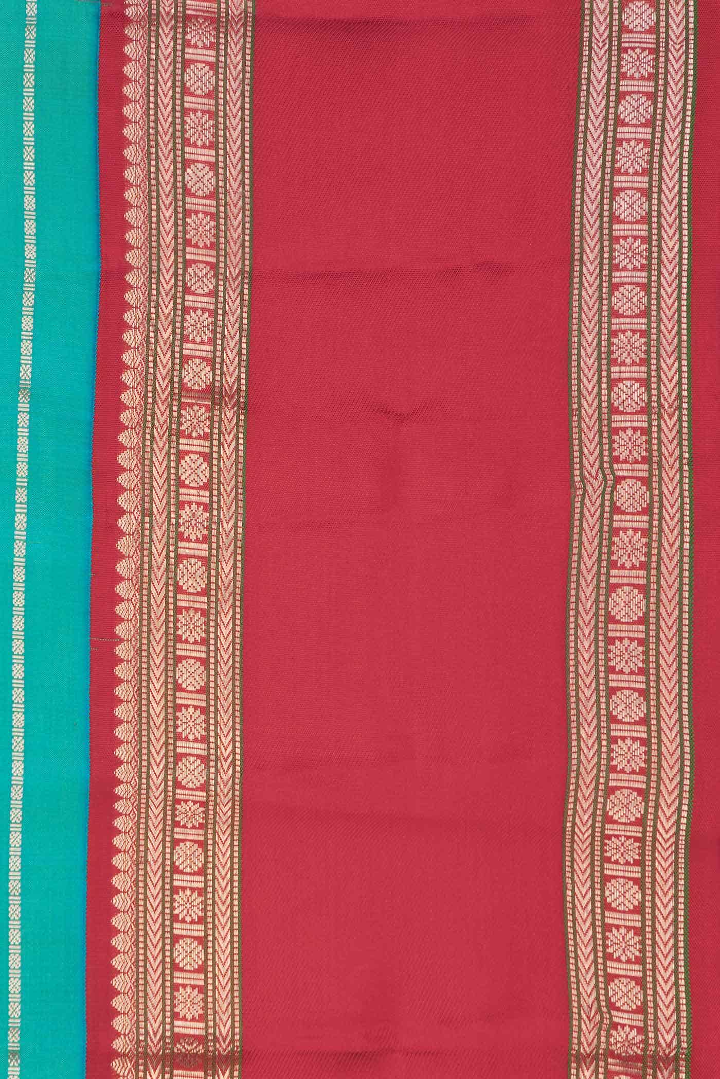 Peacock Blue Dual Tone Kanchipuram Silk Saree