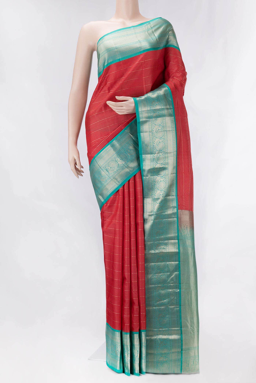 Dark Pink Dual Tone Kanchipuram Silk Saree