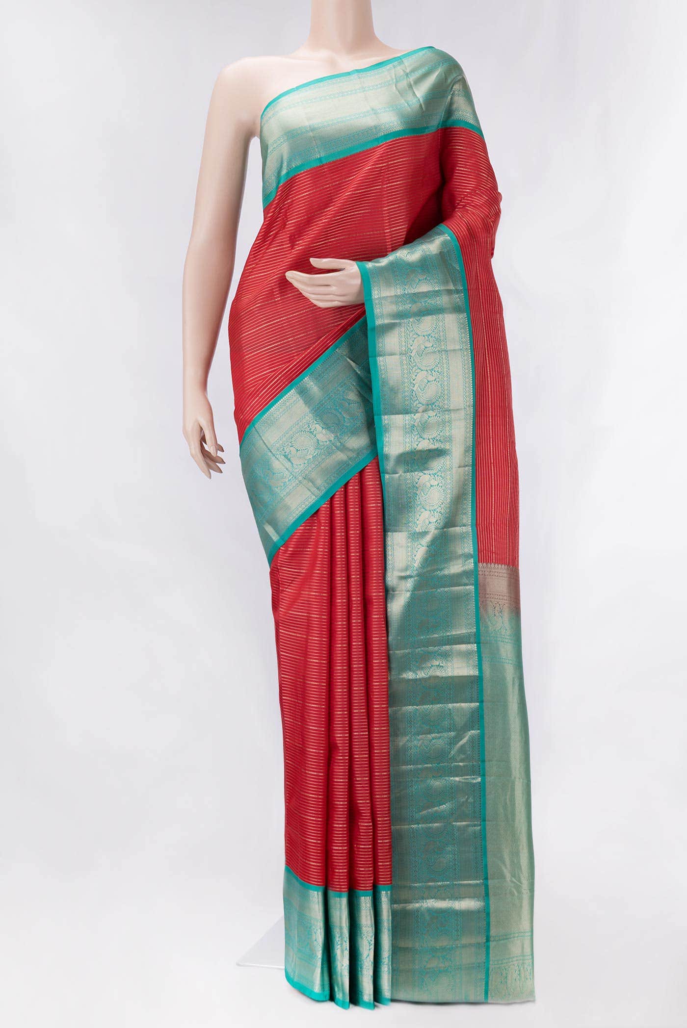 Dark Pink Dual Tone Kanchipuram Silk Saree