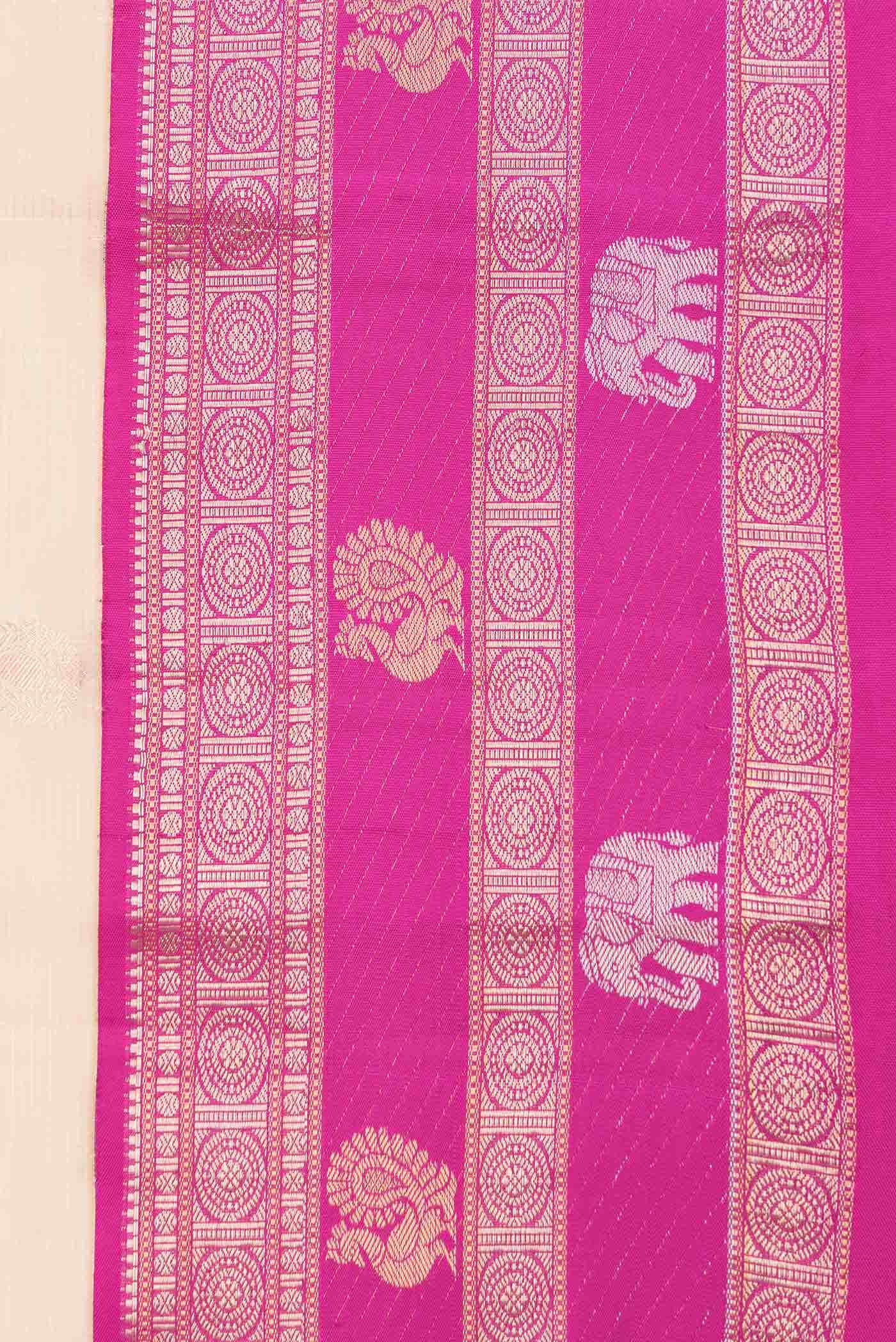 Beige Dual Tone Kanchipuram Silk Saree