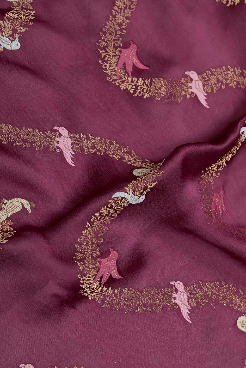 Magenta Dual Tone Satin Crepe Saree