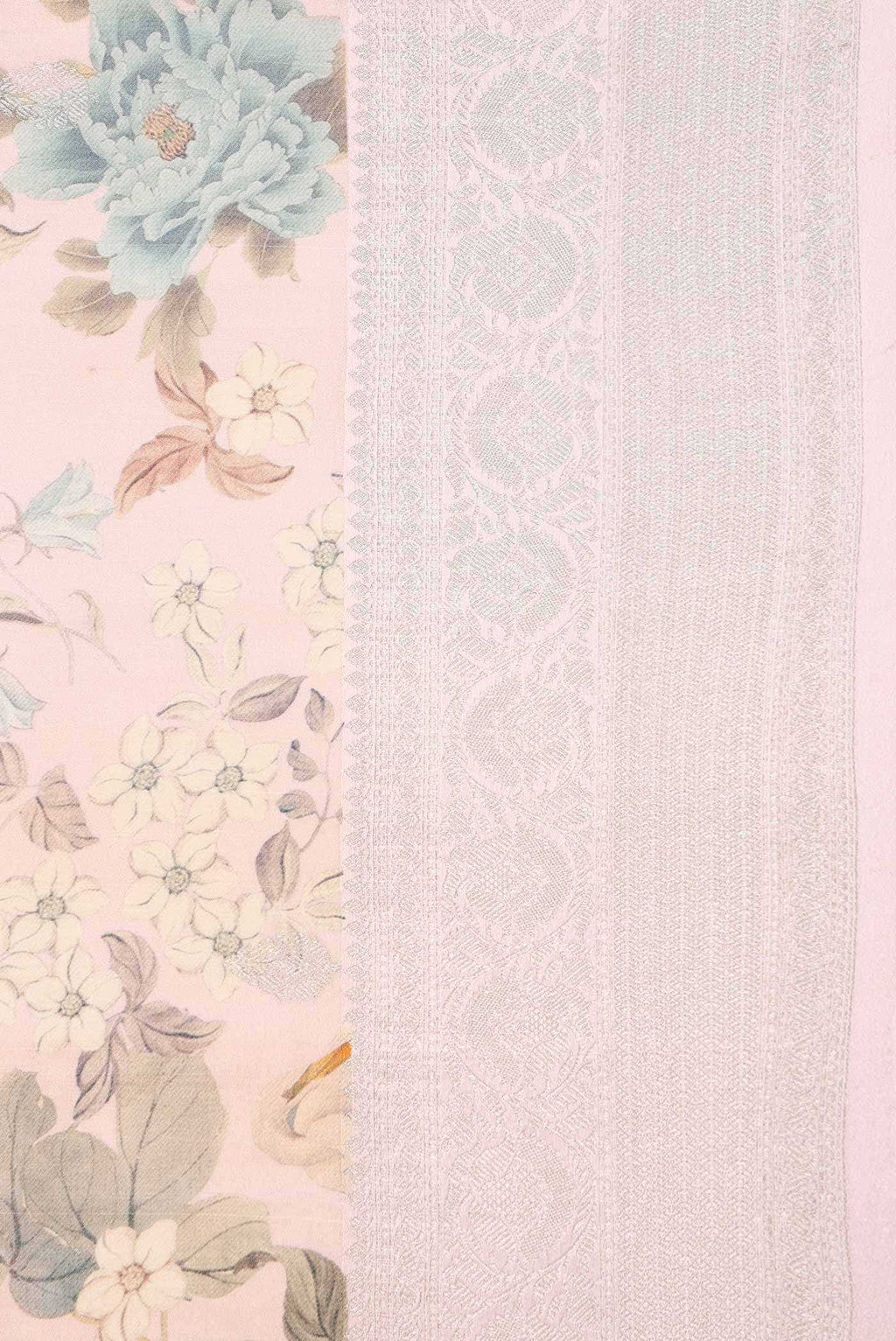 Pink Dual Tone Tussar Silk Saree