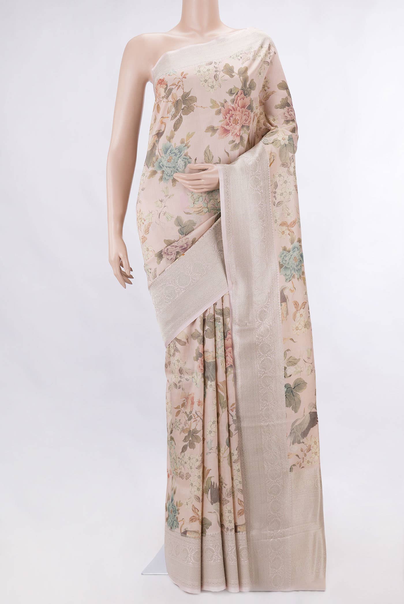Pink Dual Tone Tussar Silk Saree
