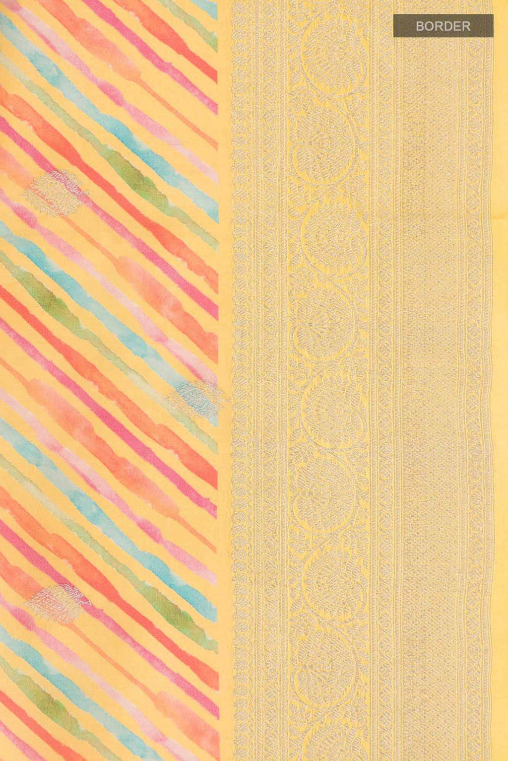 Yellow Bhagalpuri Tussar Silk Saree